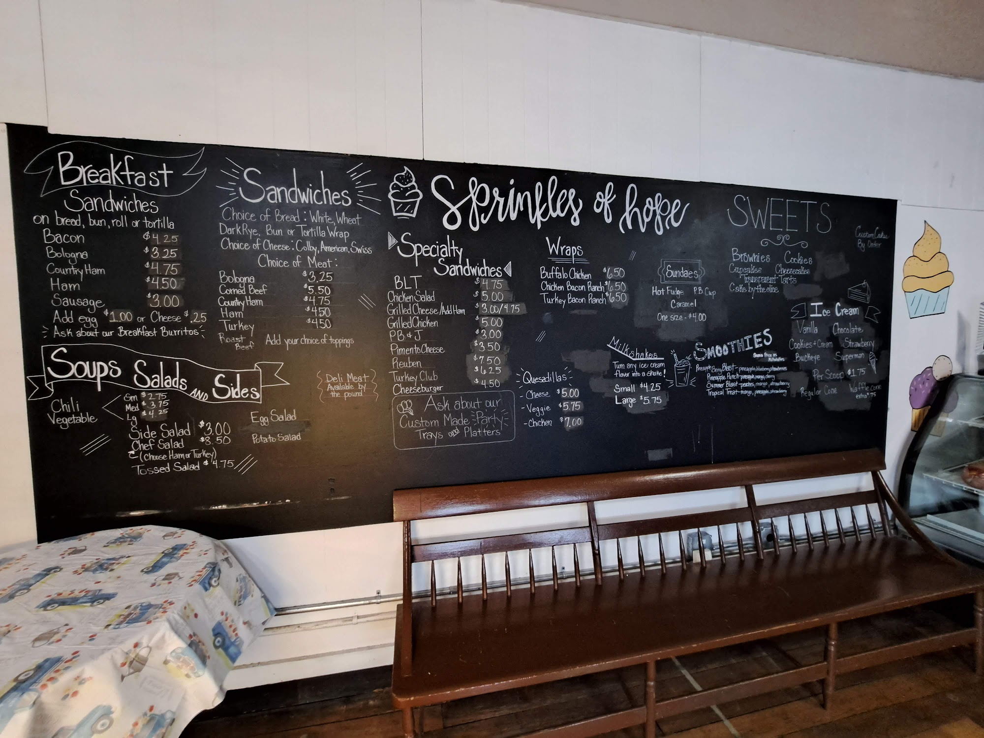 Sprinkles Of Hope Menu