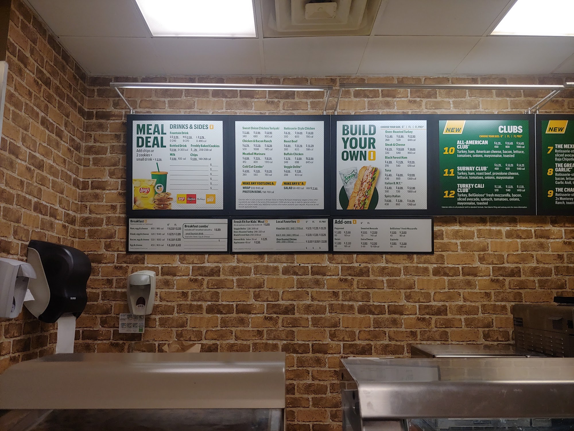 Subway Menu