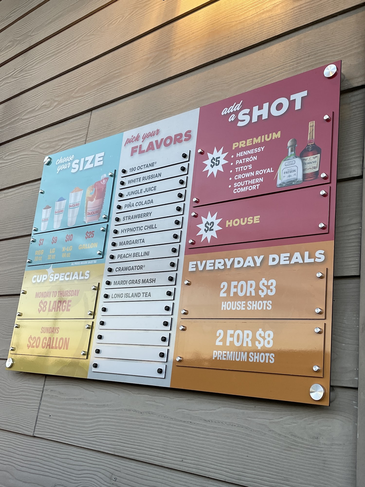 New Orleans Original Daiquiris Arabi Menu