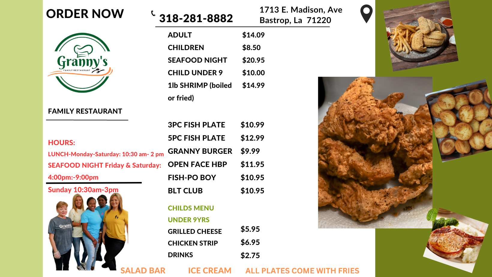 Granny's Family Restaurant Menu