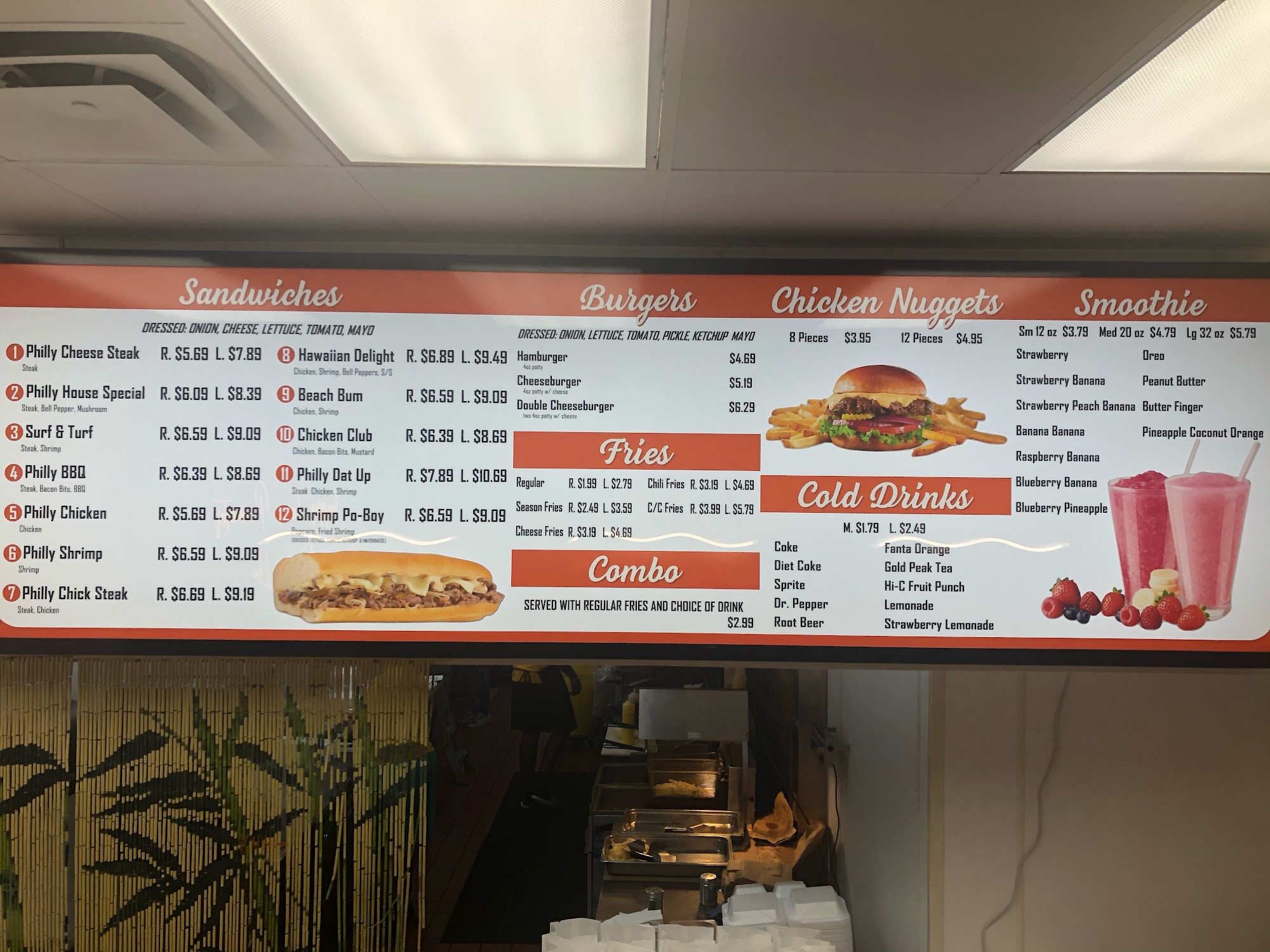 Philly Dat Up Menu