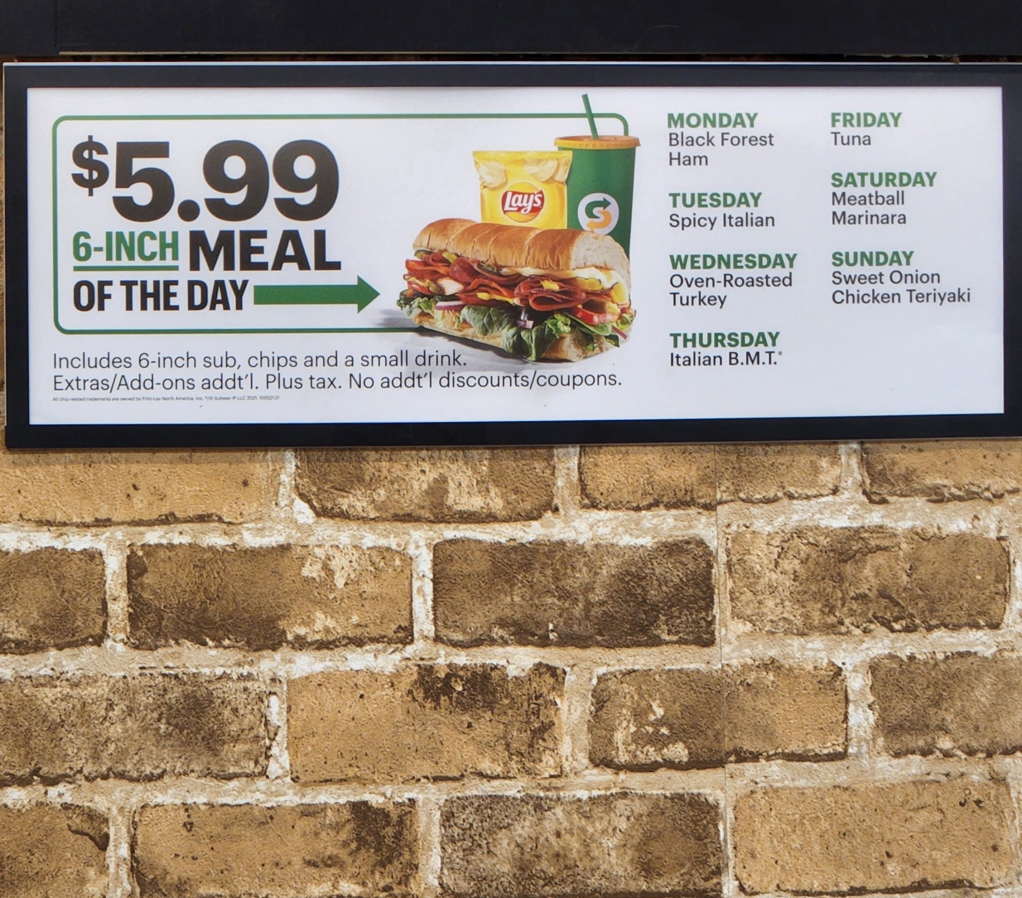 Subway Menu