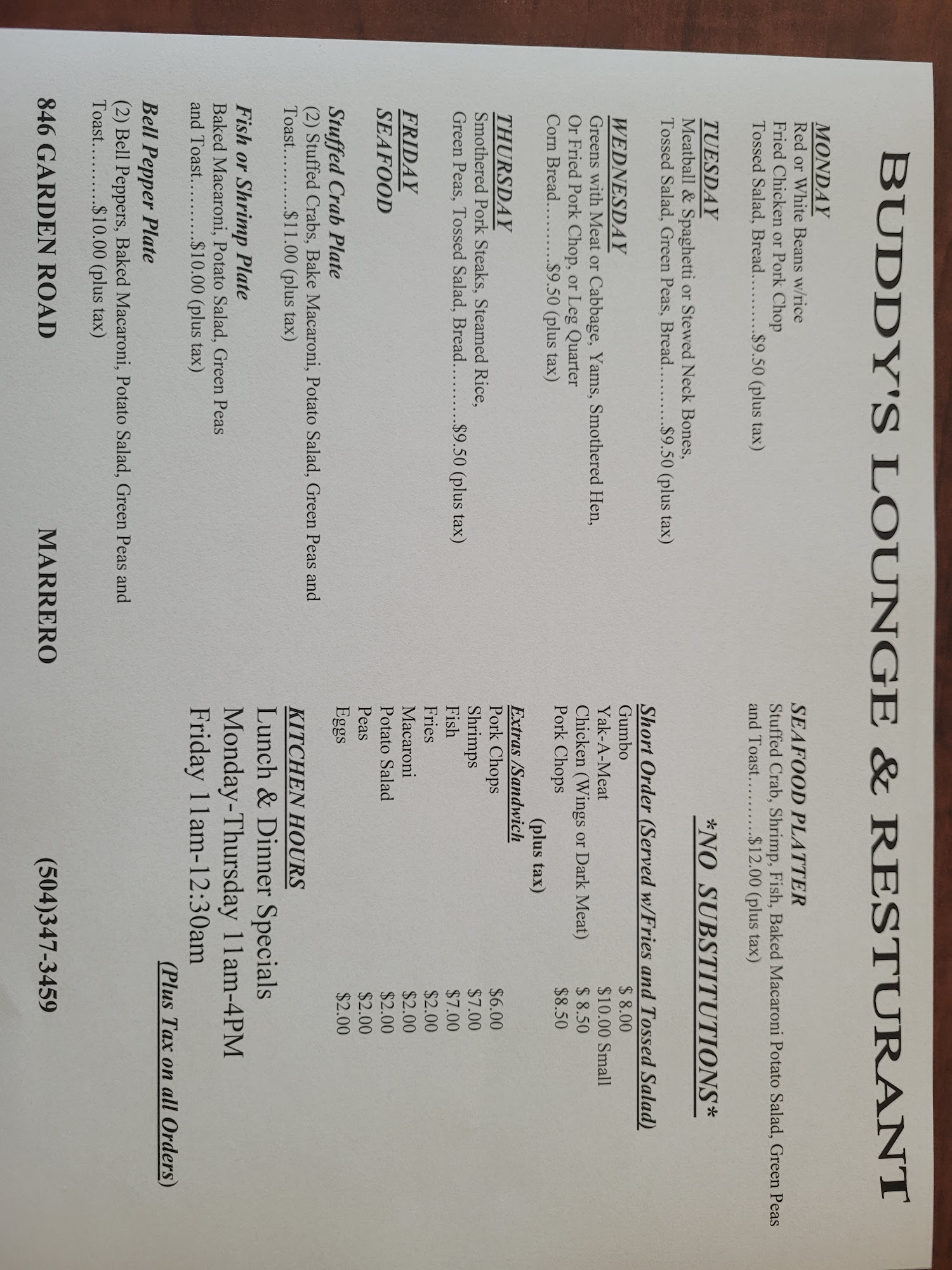 Buddy's lounge, Marrero Menu, Reviews (58), Photos (22) Restaurantji