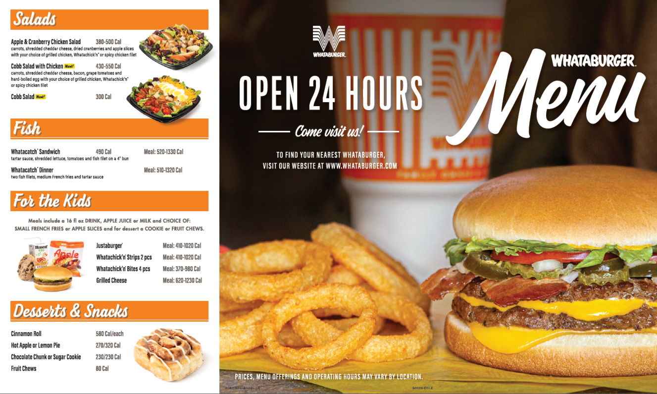 Whataburger Menu