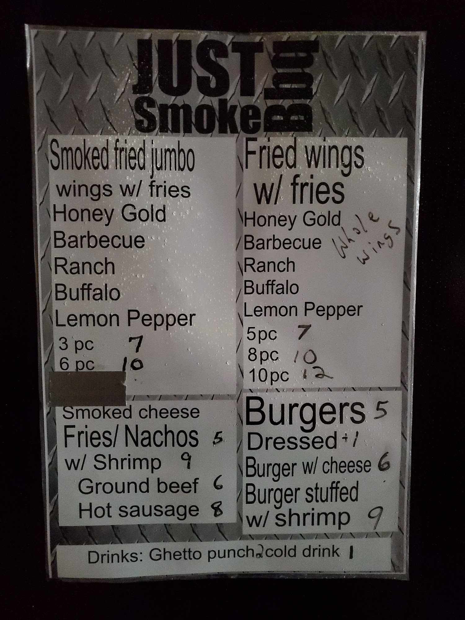 Just Smoke BBQ Truck Menu