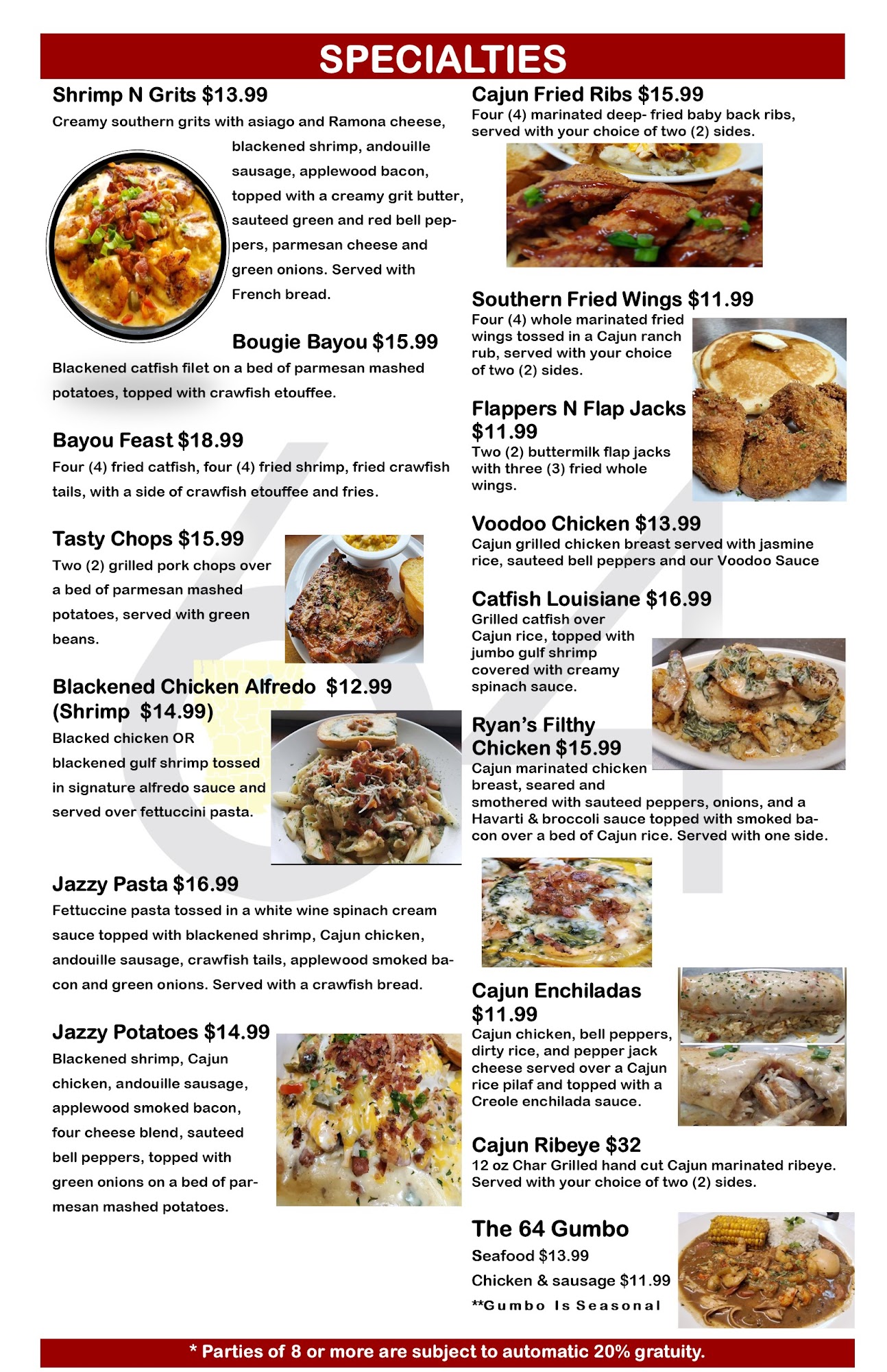 The 64 Kitchen & Bar Menu