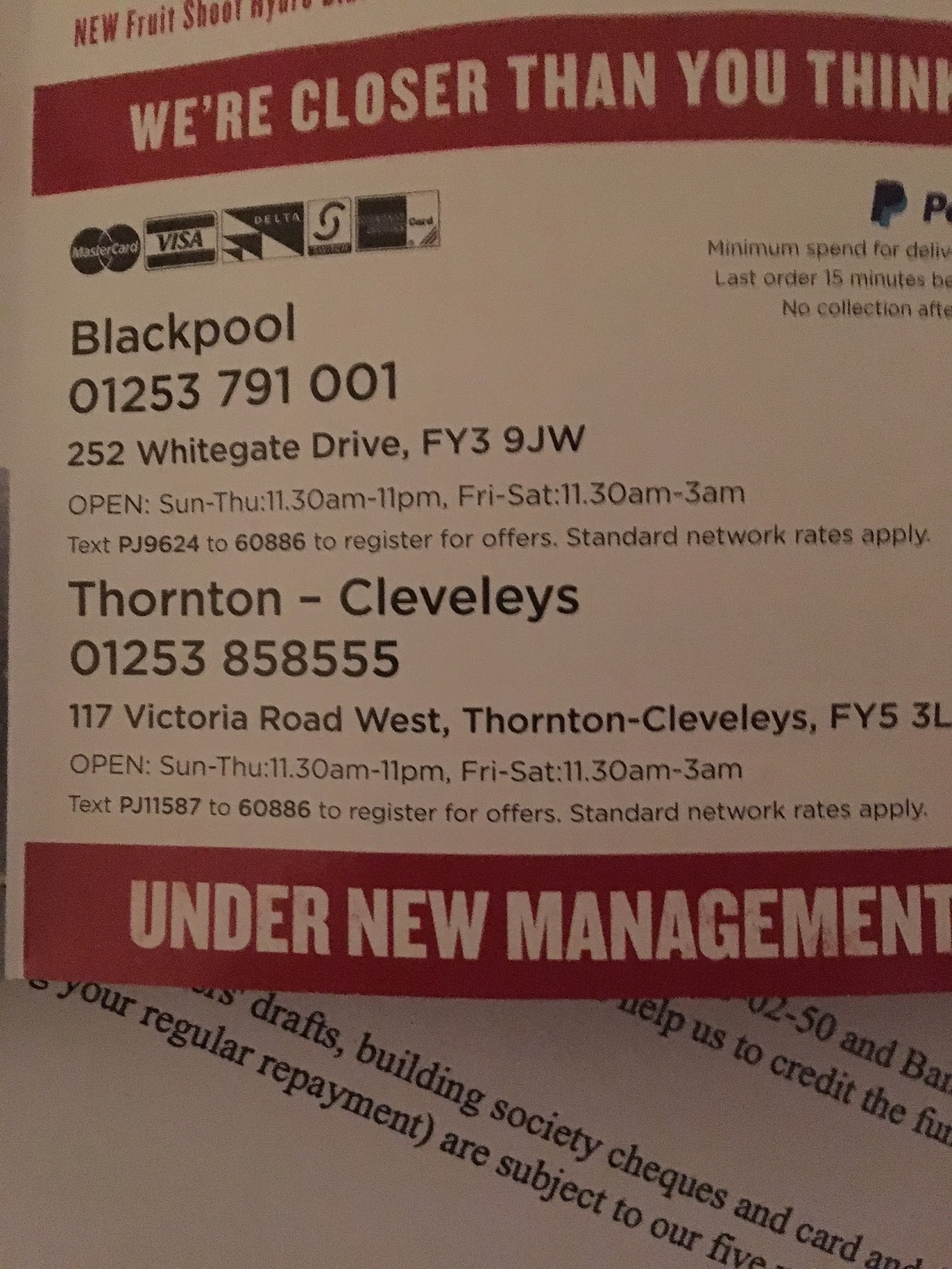 Papa Johns Pizza Menu