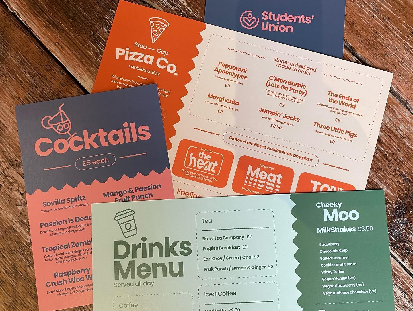 UCLan SU - Stop Gap Pizza Co. Menu