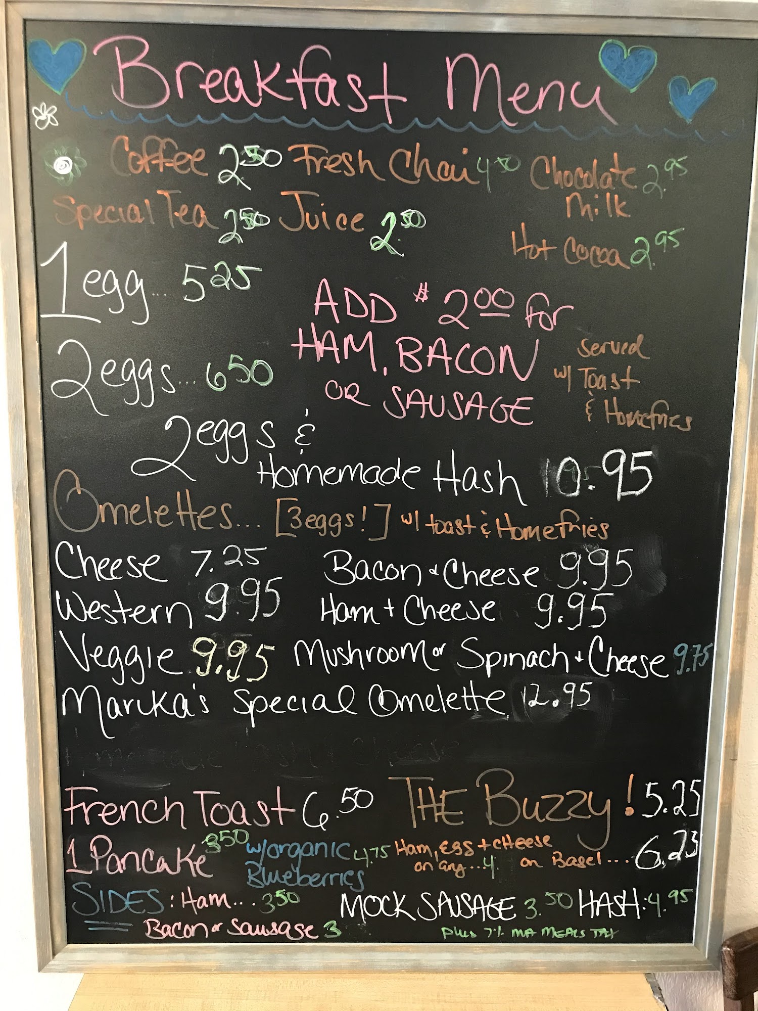 Marika's Breakfast and Lunch Menu