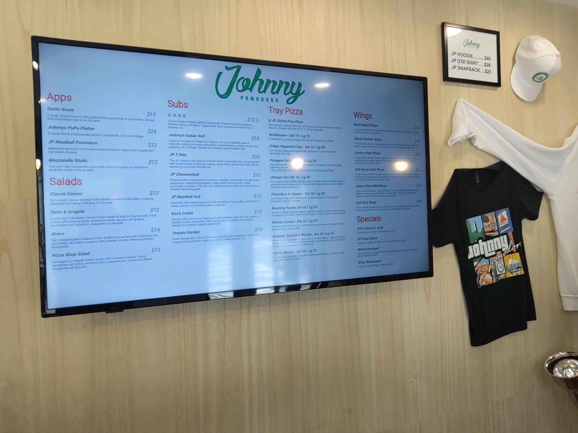 Johnny Pomodoro Menu