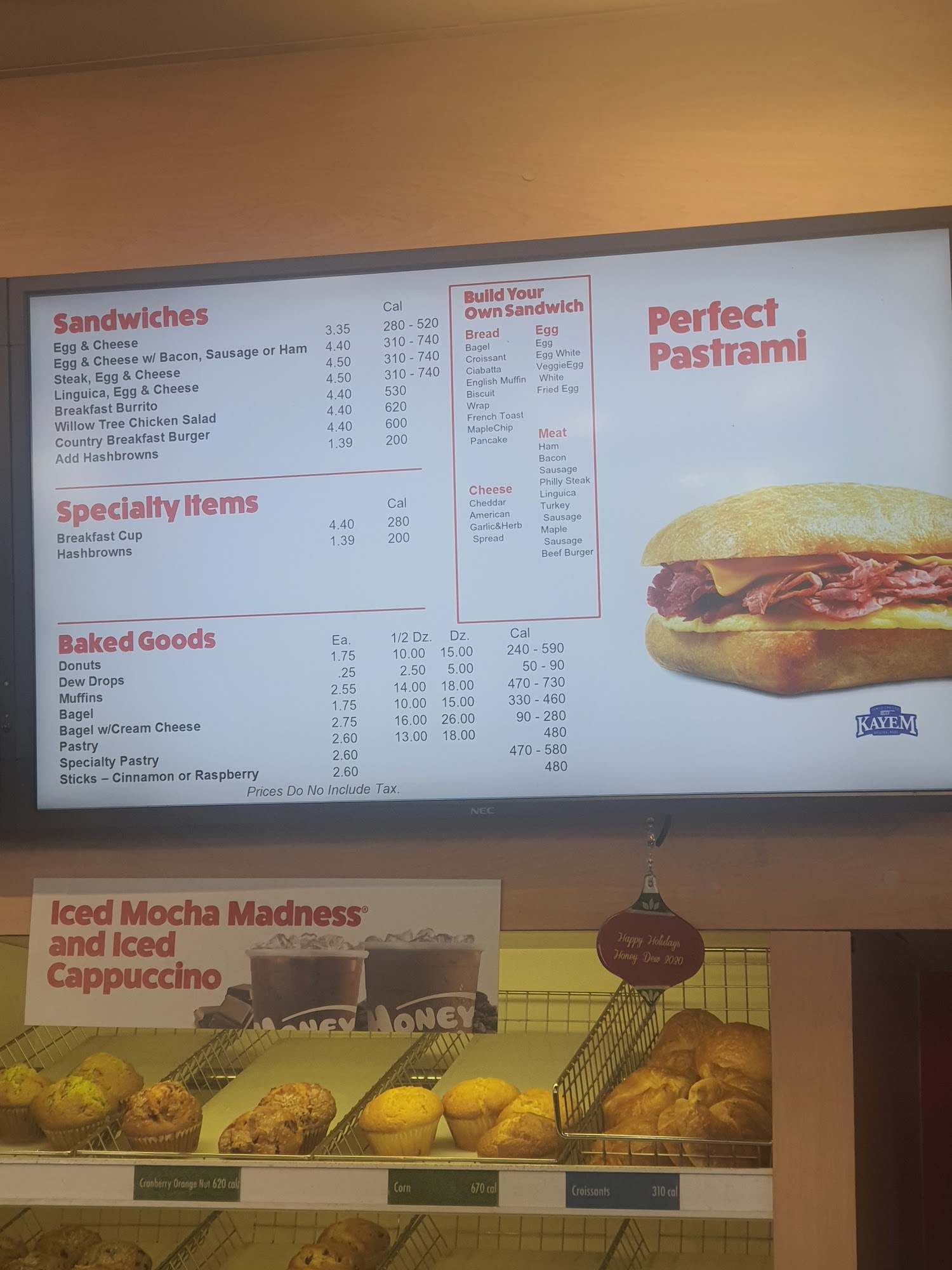 Honey Dew Donuts Menu