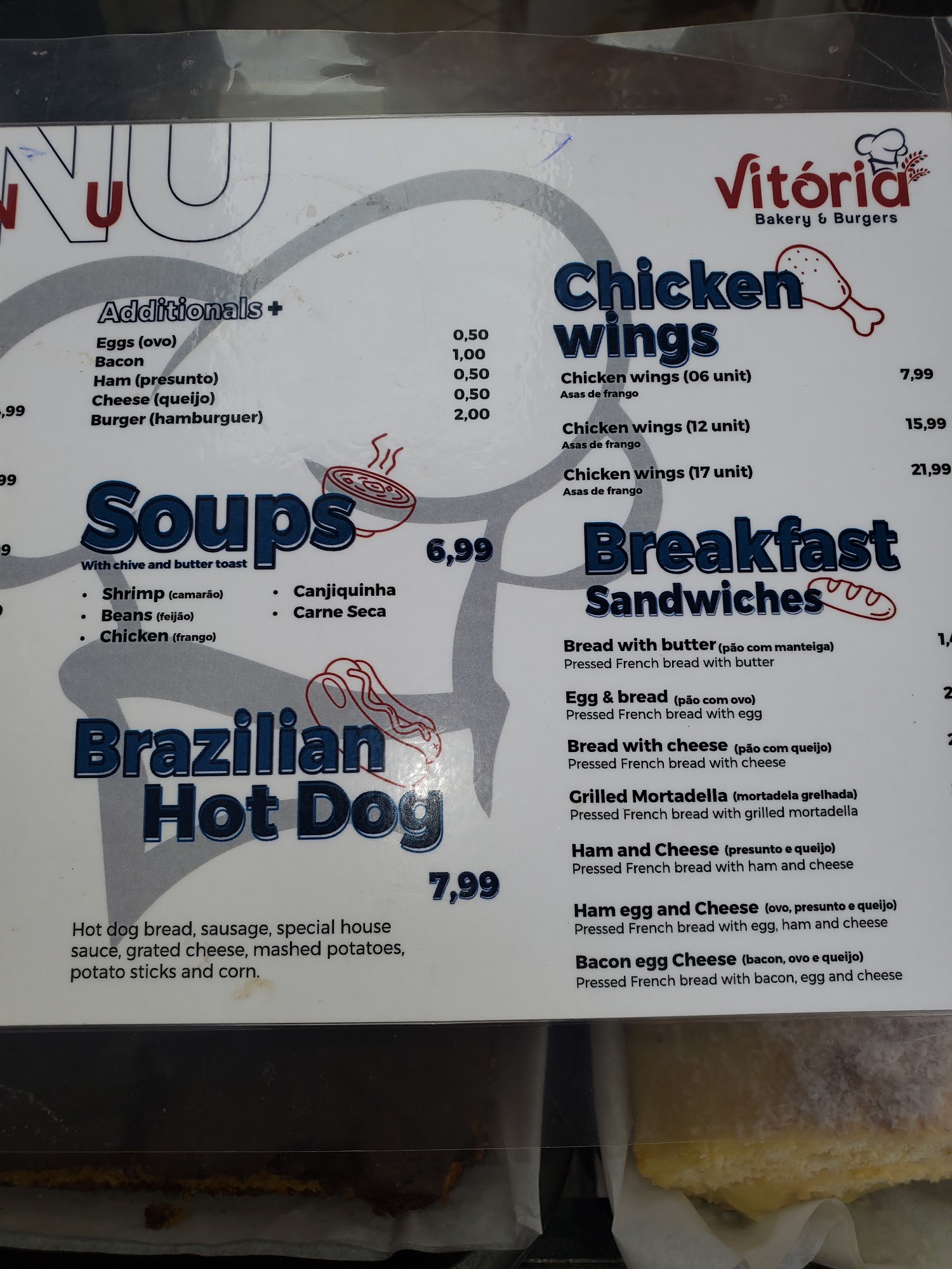 Brazilian Food | Vitoria Bakery & Burgers Menu