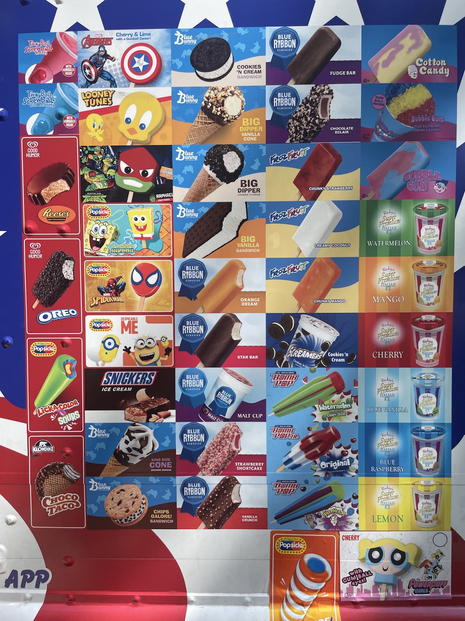 zack's ice cream Menu