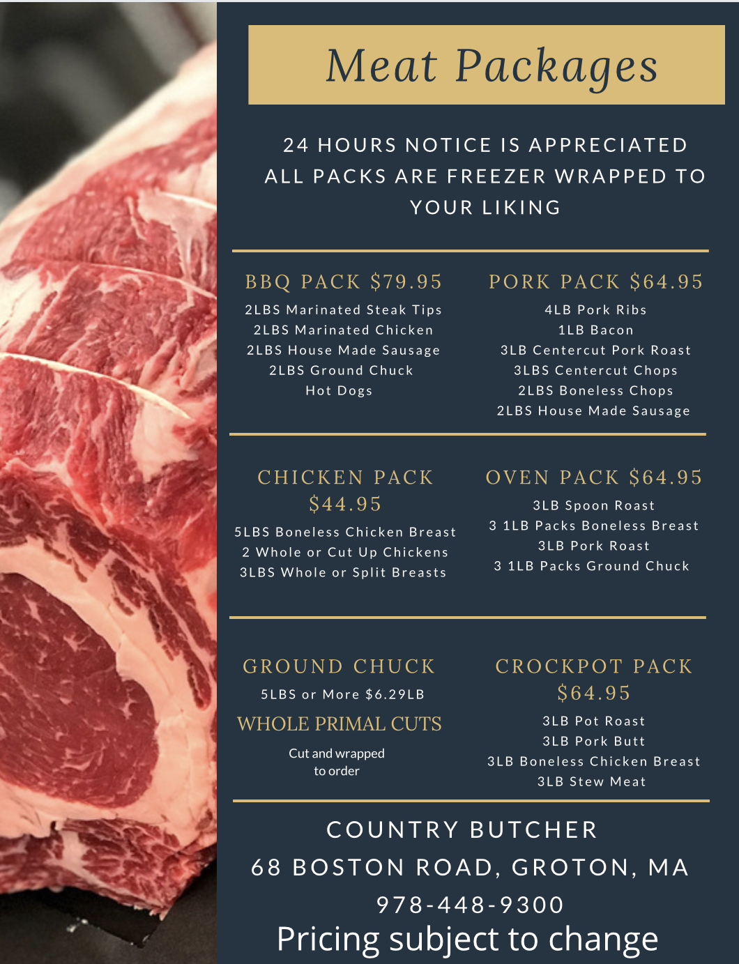 Country Butcher 68 Boston Rd, Groton, MA 01450