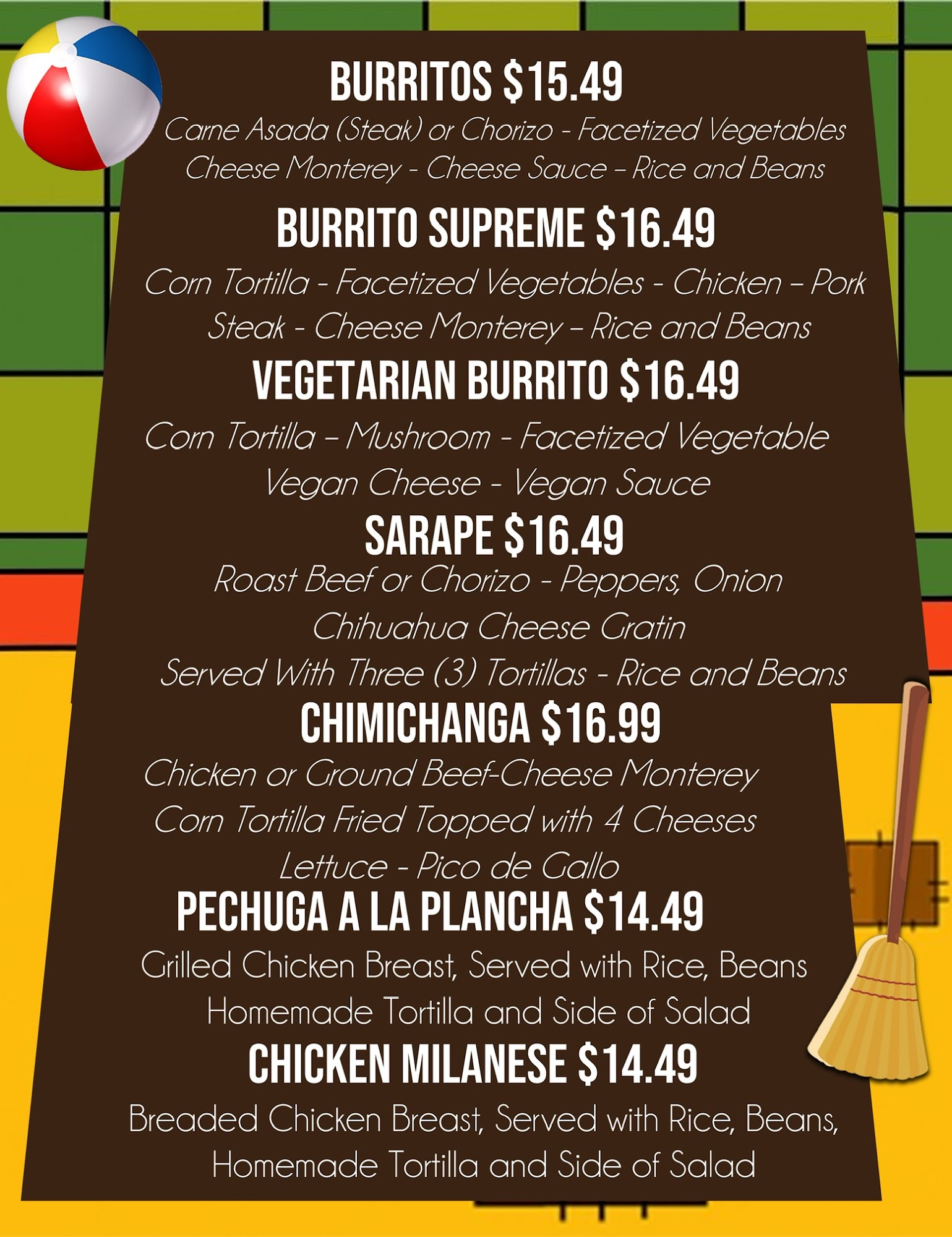 La Vecindad Del Chavo Menu