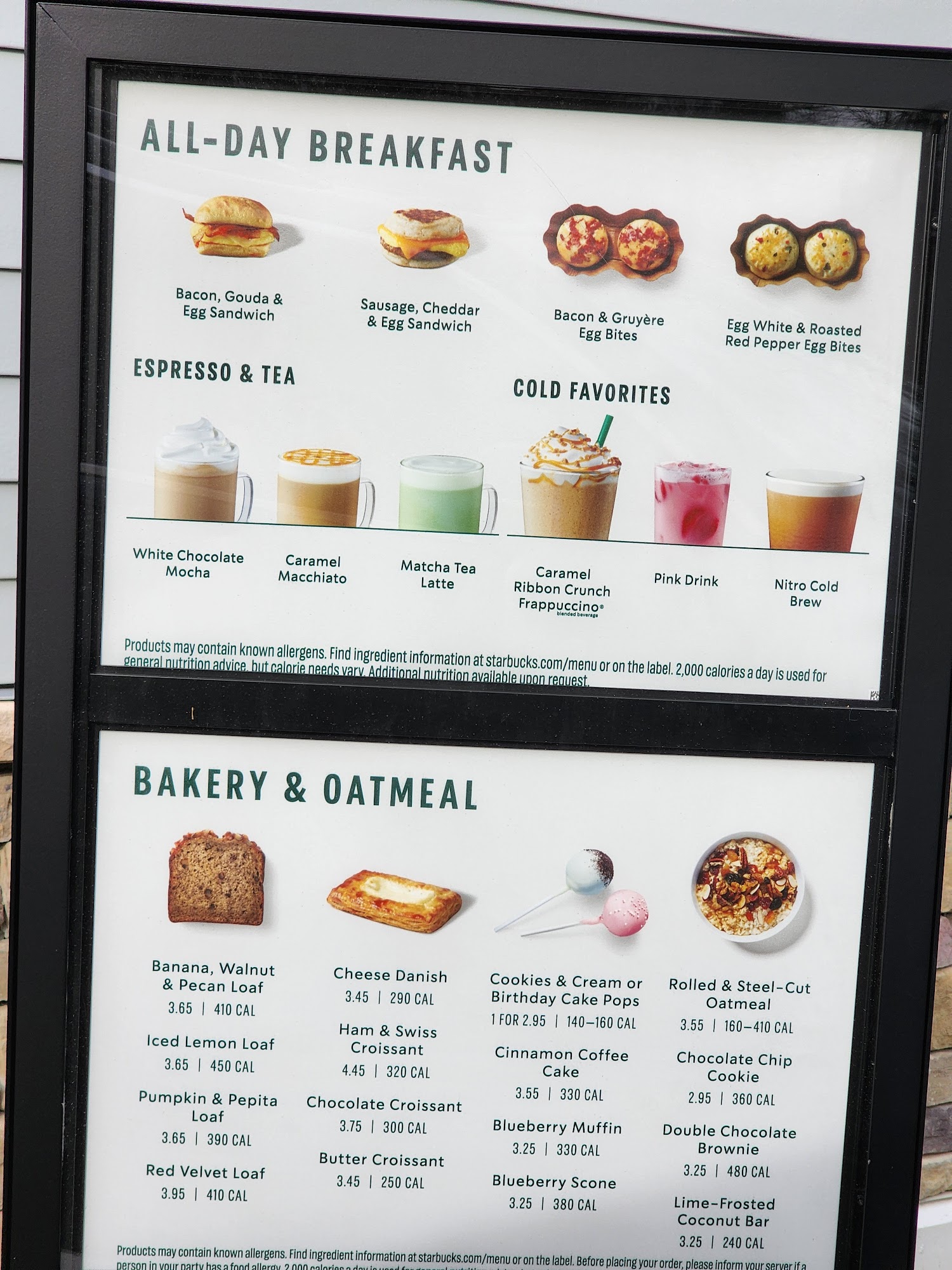 Starbucks Menu