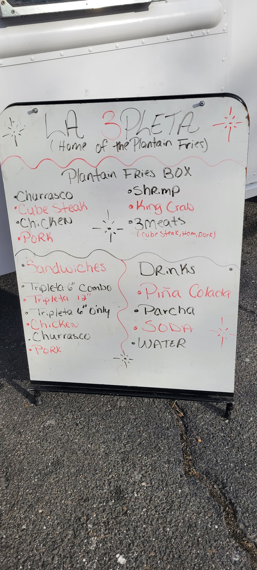 Las Papi Platanos Menu