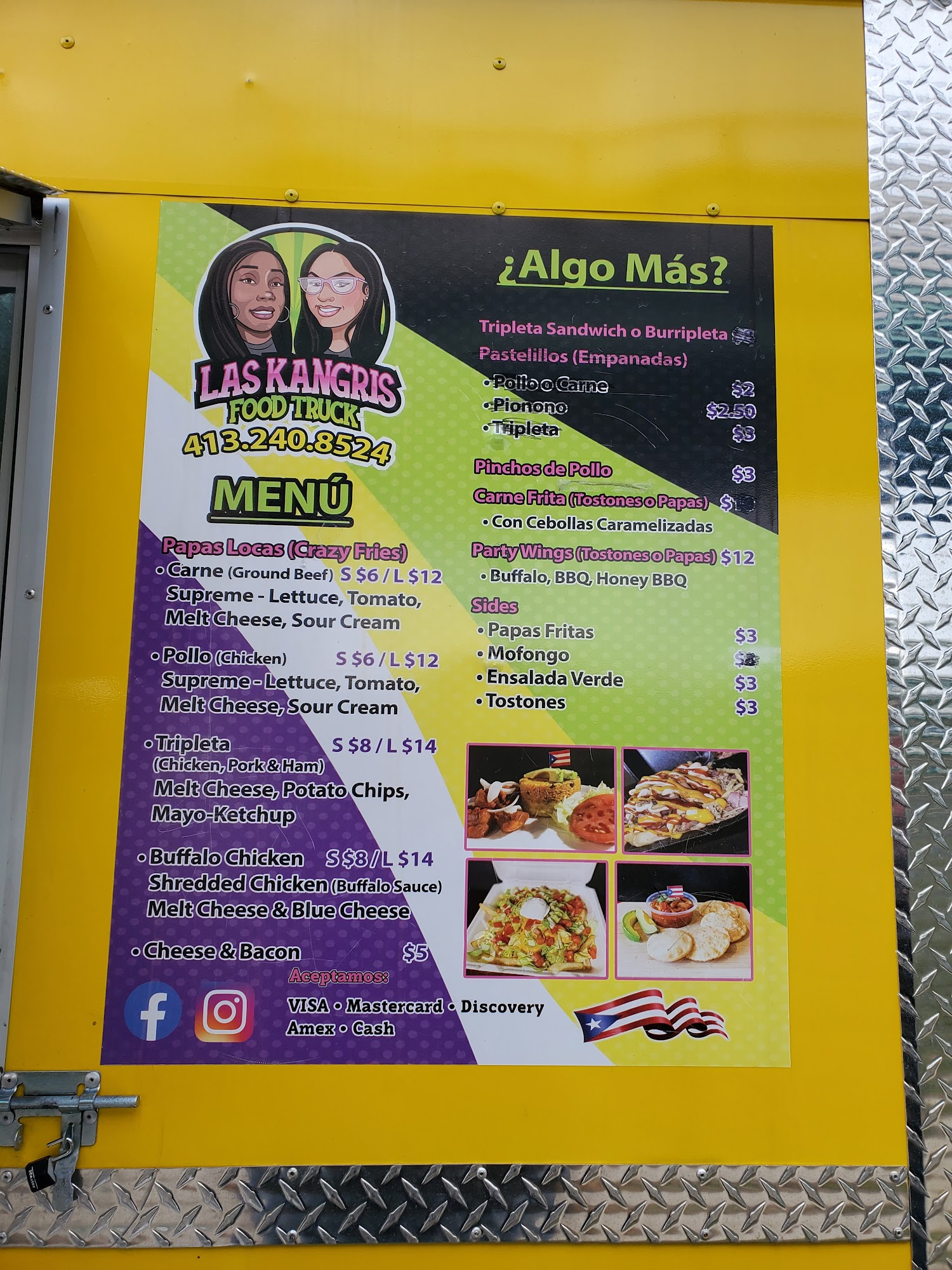 Las Kangris Food Truck Menu