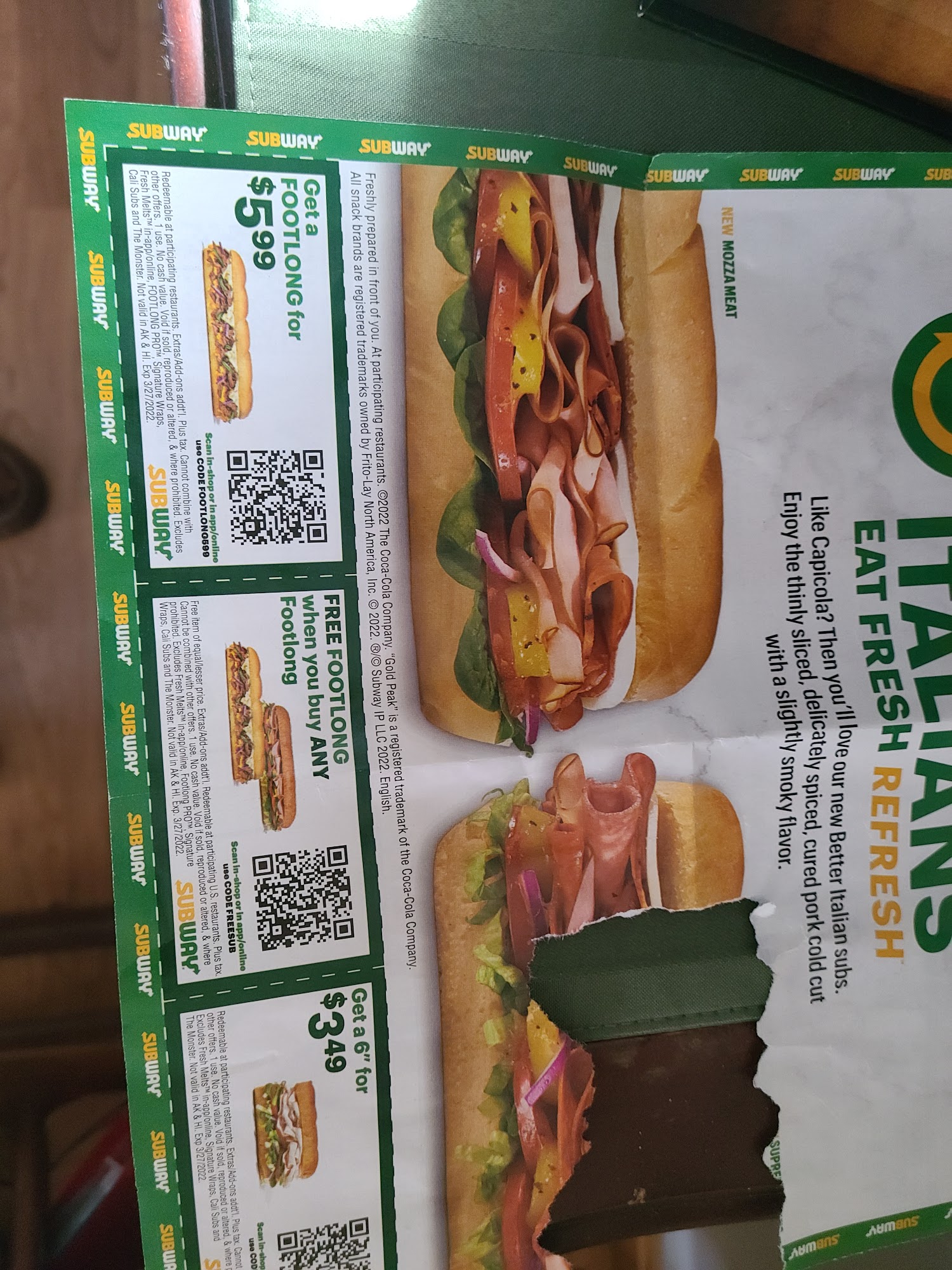Subway Menu