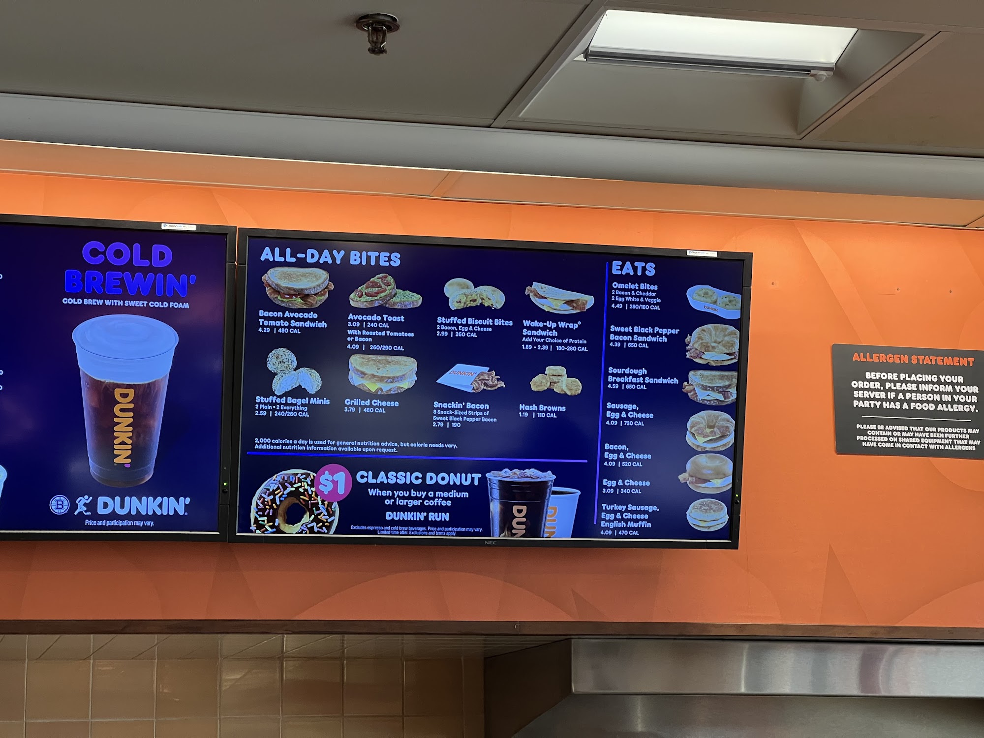 Dunkin' Menu