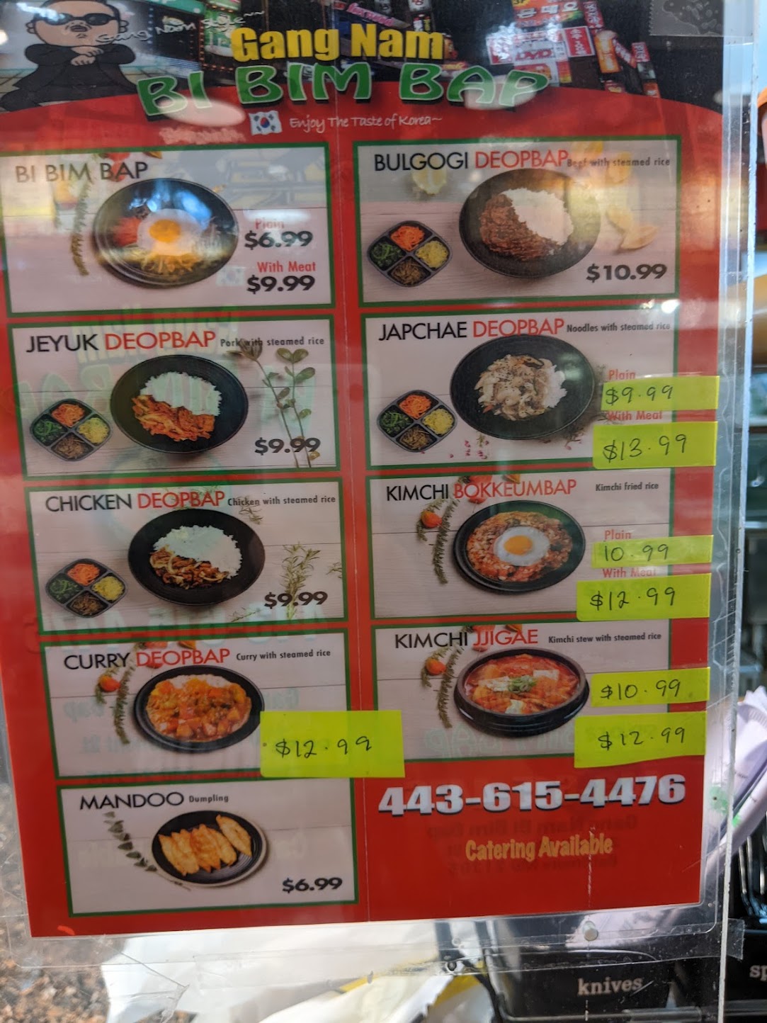 Gang Nam BBB Menu