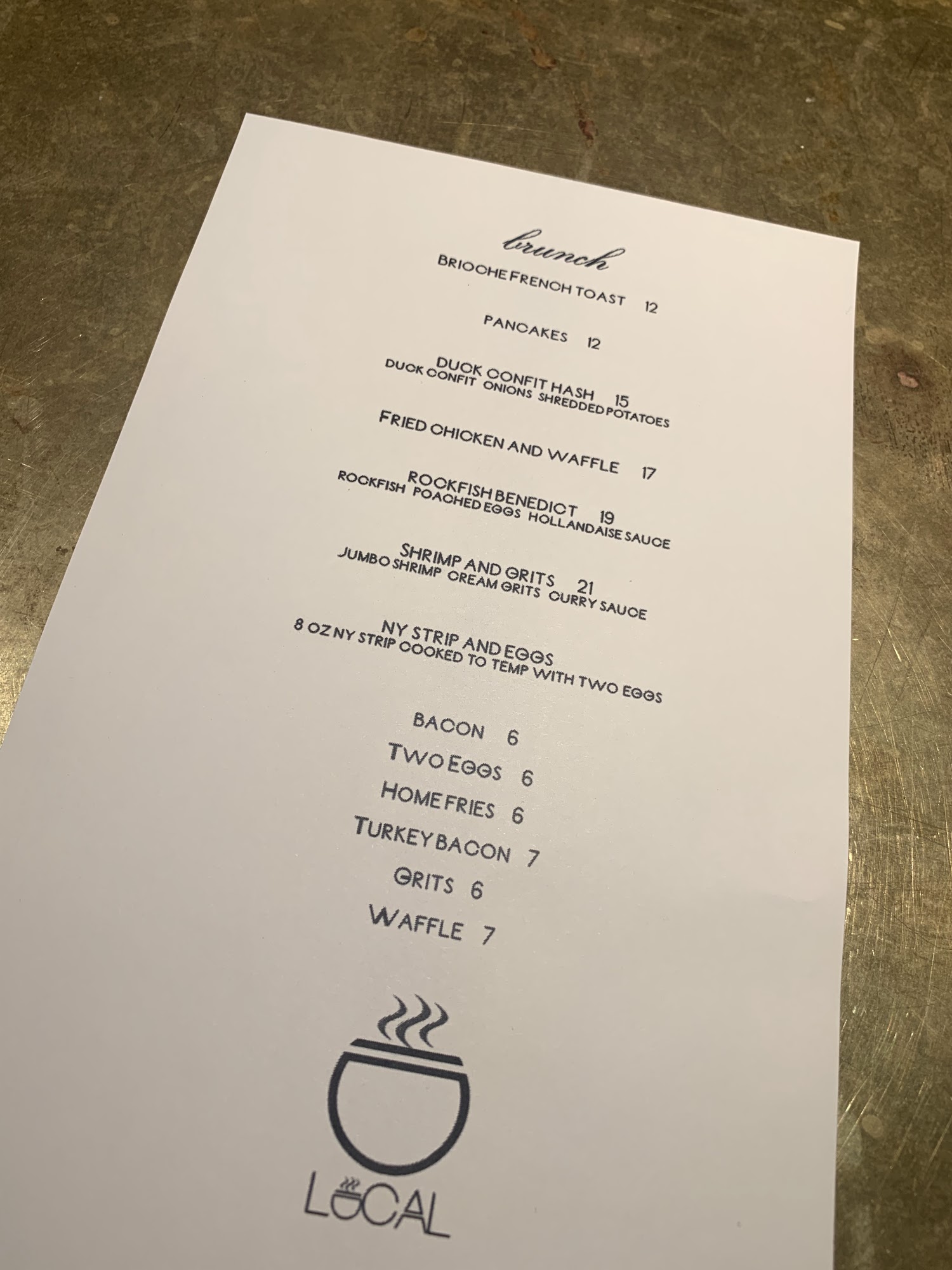LoCAL Restaurant and Kitchen Menu