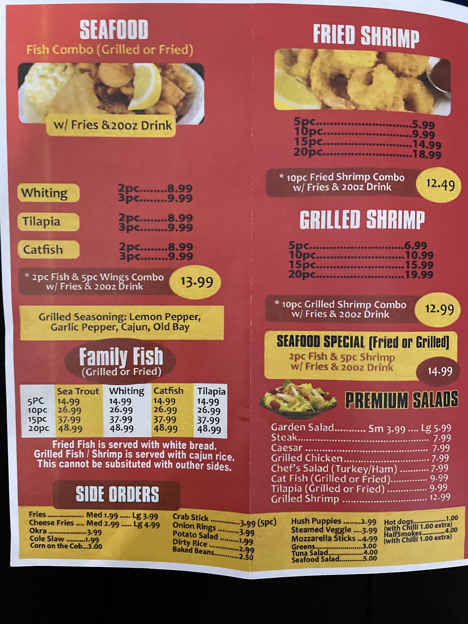 Capitol Carry Out Menu