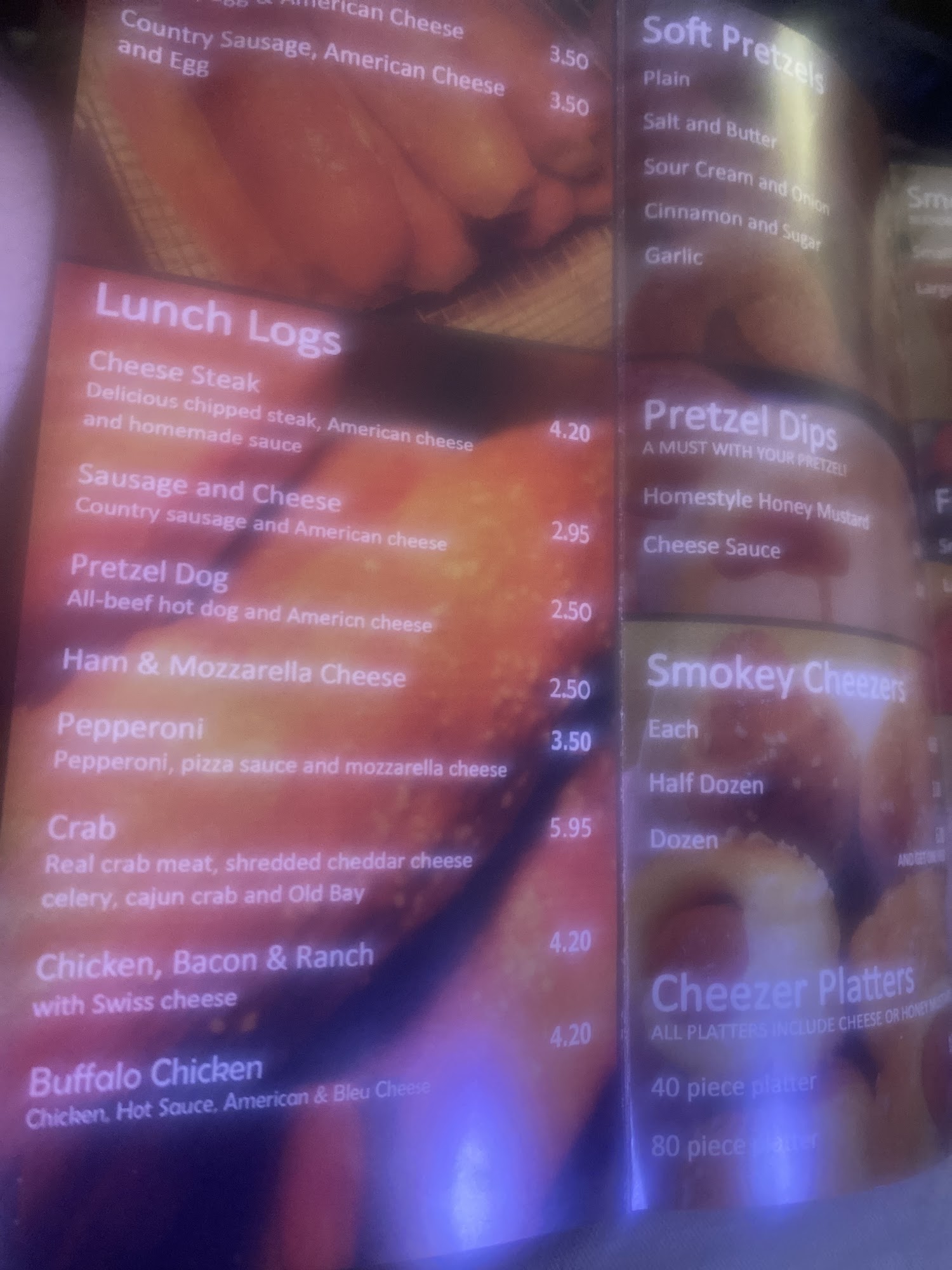 Dutch Soft Pretzels Menu