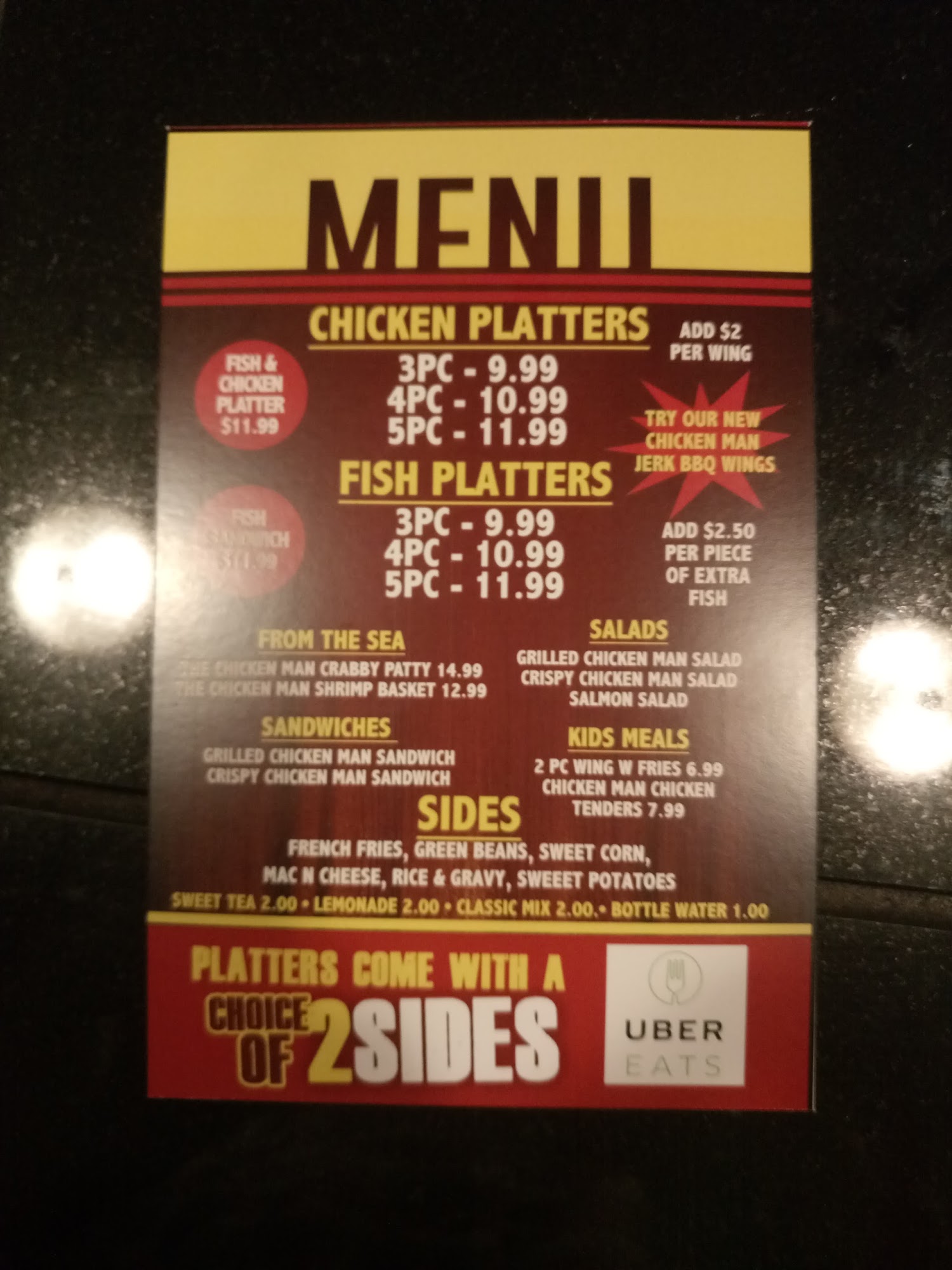 The ChickenMan Menu