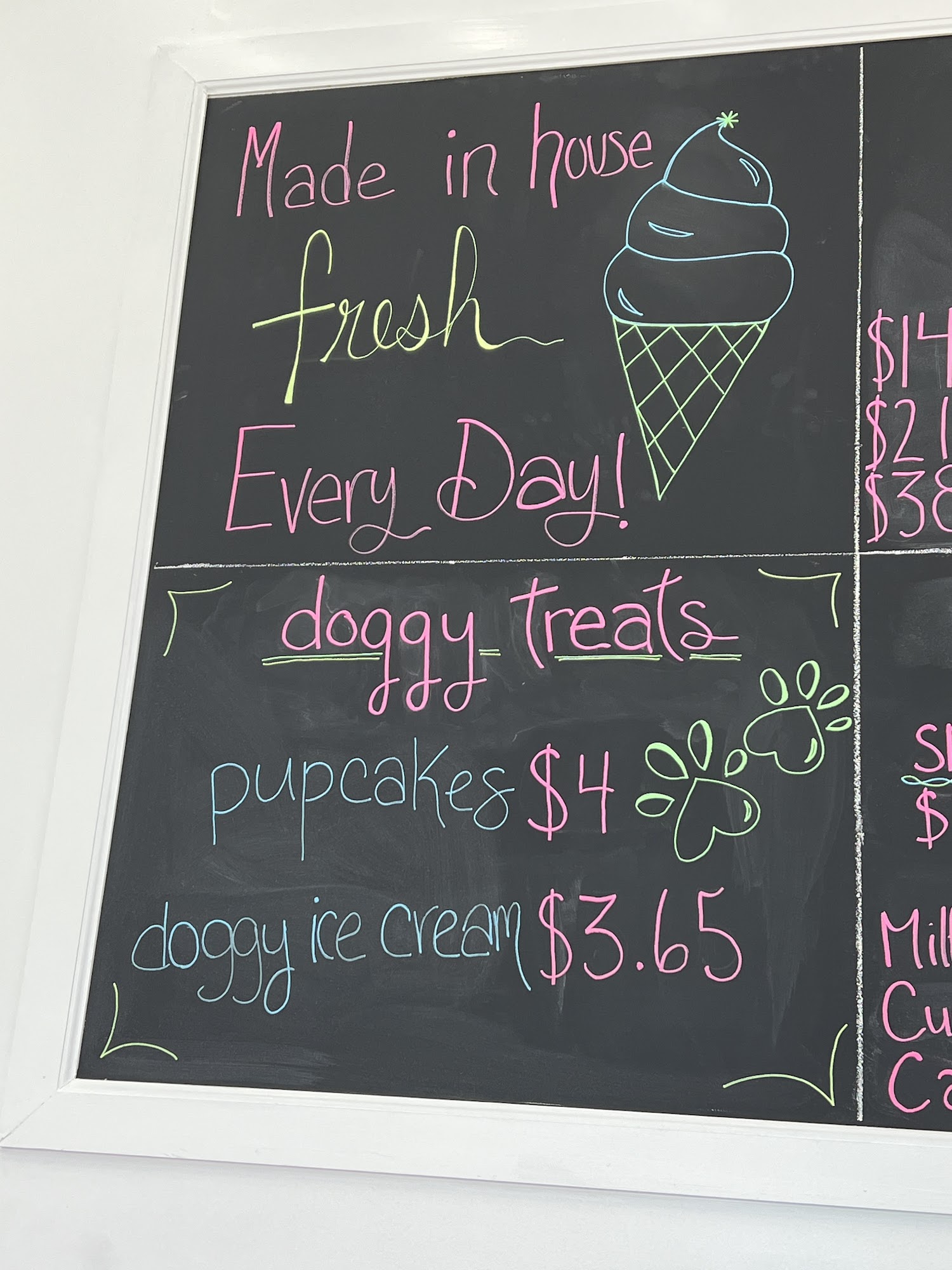Lil’ Cakes & Creamery Menu
