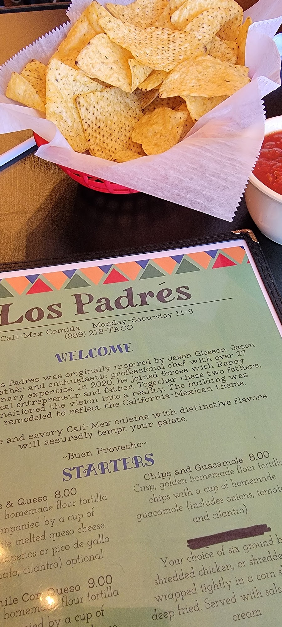Los Padres Menu