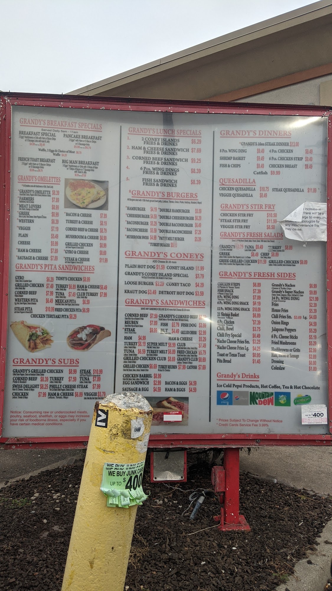 Grandy’s Coney Island Menu