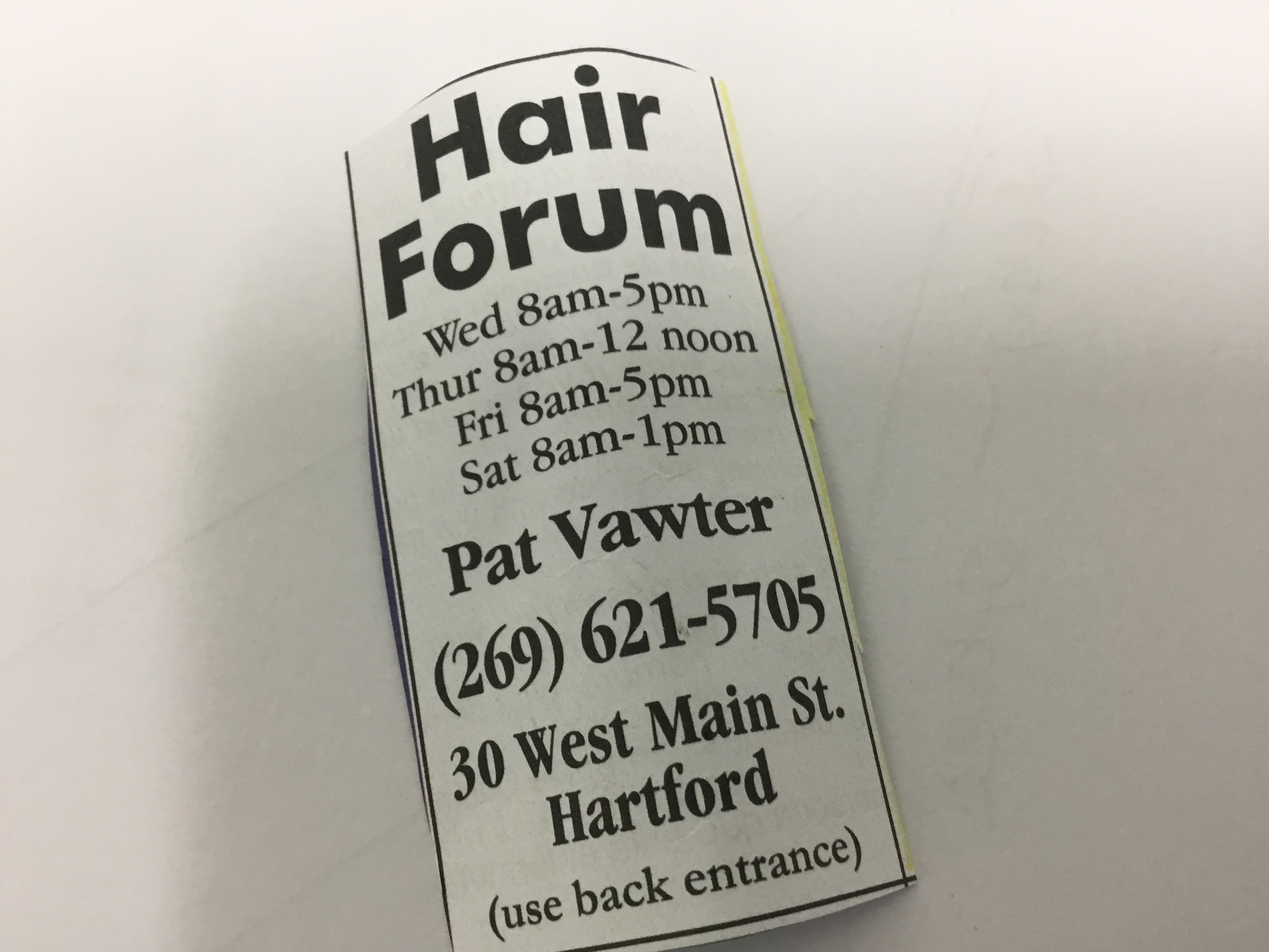 Hair Forum 30 W Main St, Hartford Michigan 49057