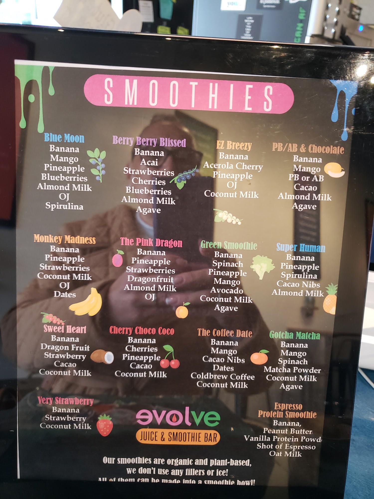 Evolve Juice and Smoothie Bar Menu