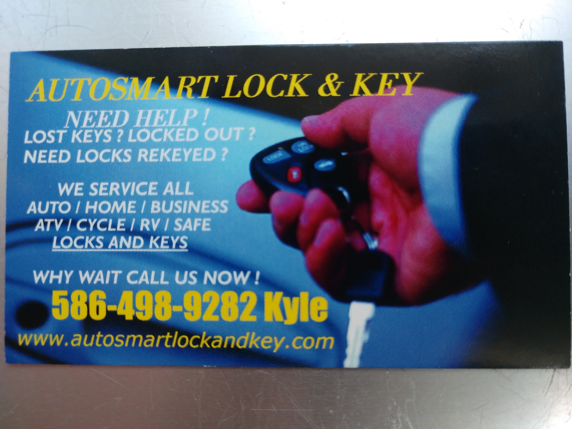 Autosmart lock and key