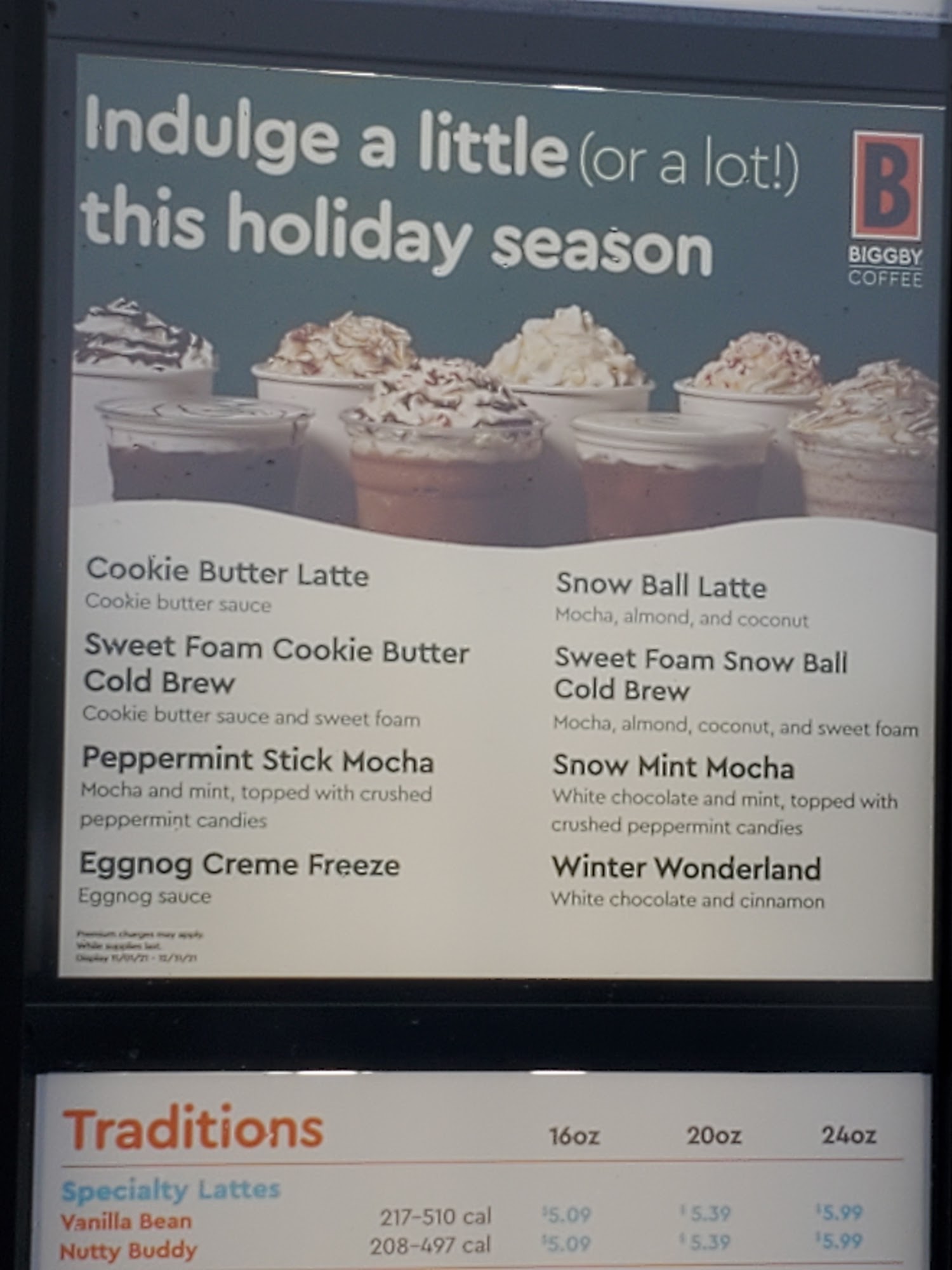 BIGGBY COFFEE Menu
