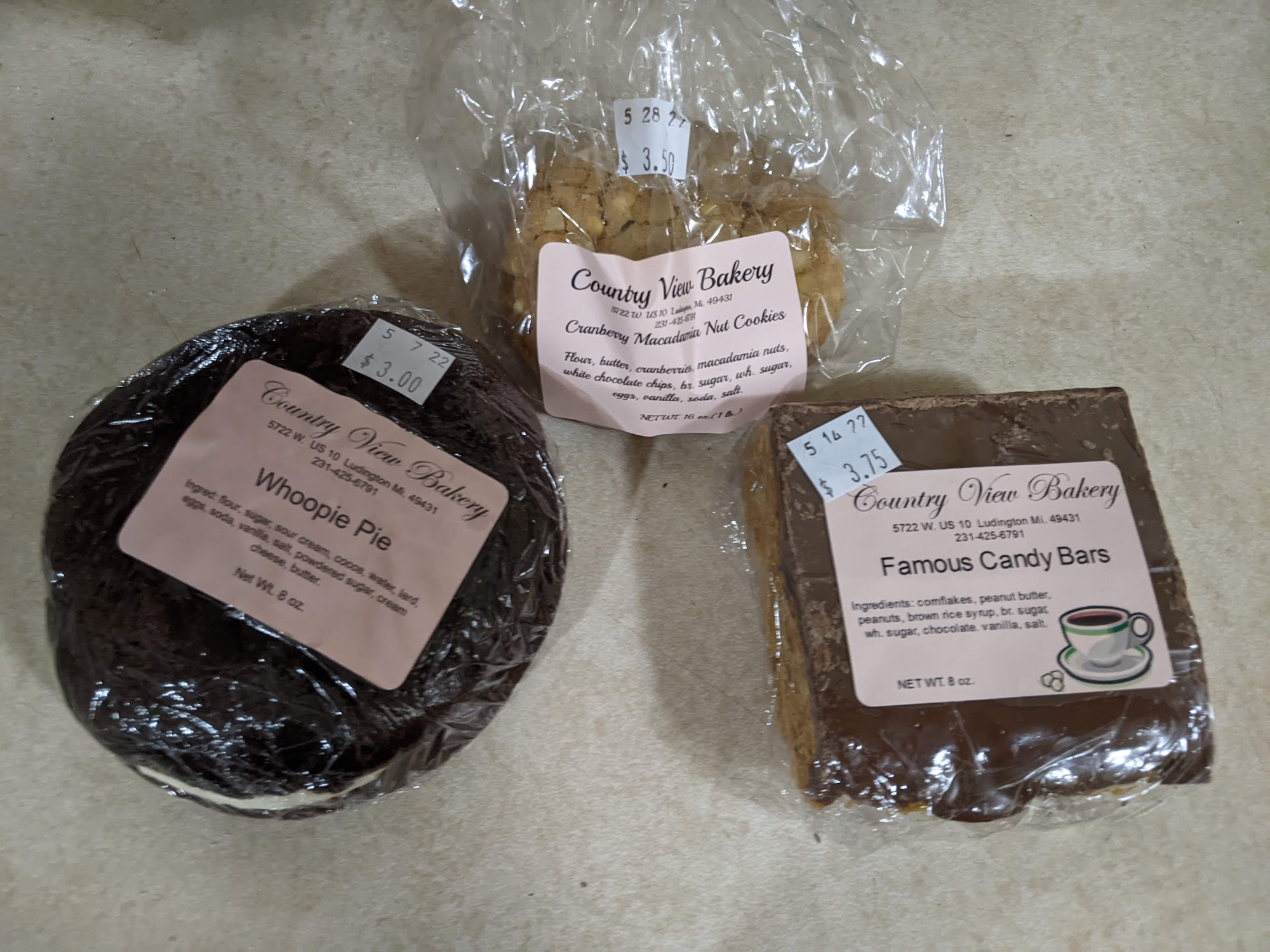 Country View Bakery Menu