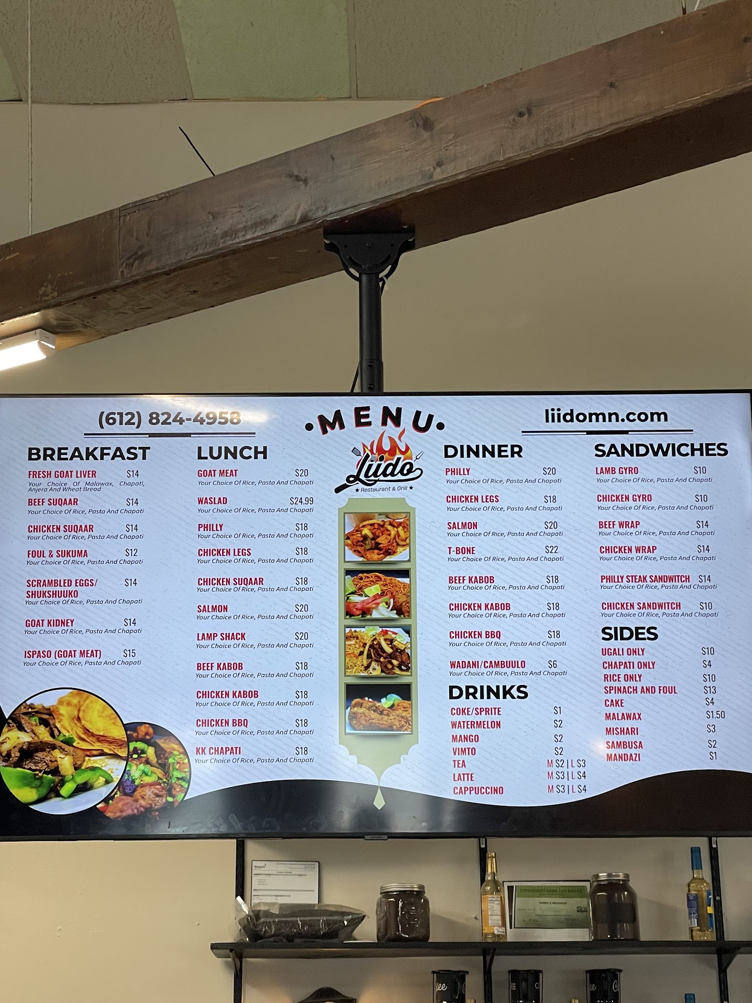 Liido restaurant Menu