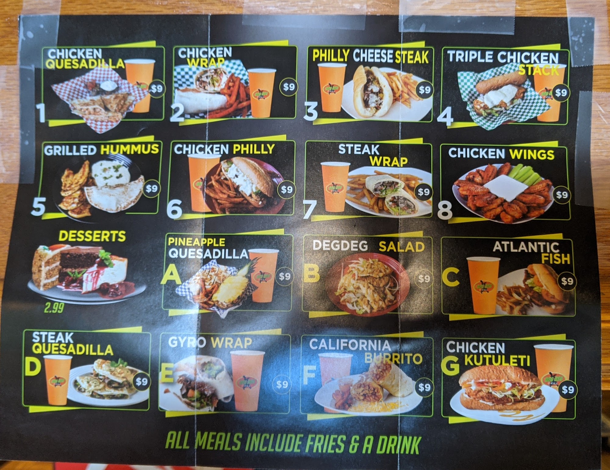 Deg Deg Grill & Pizza Menu