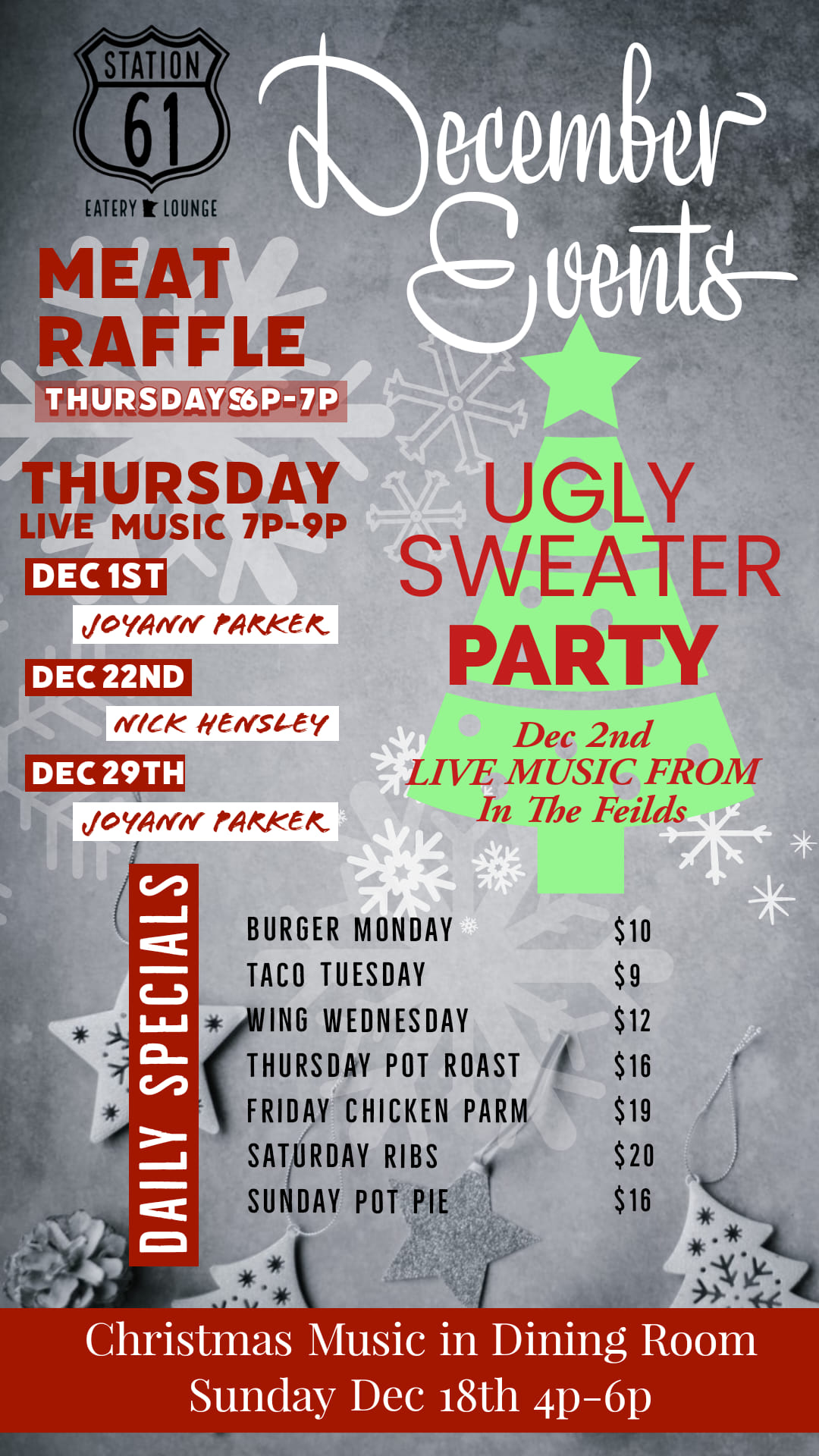 Station 61 Eatery & Lounge Menu