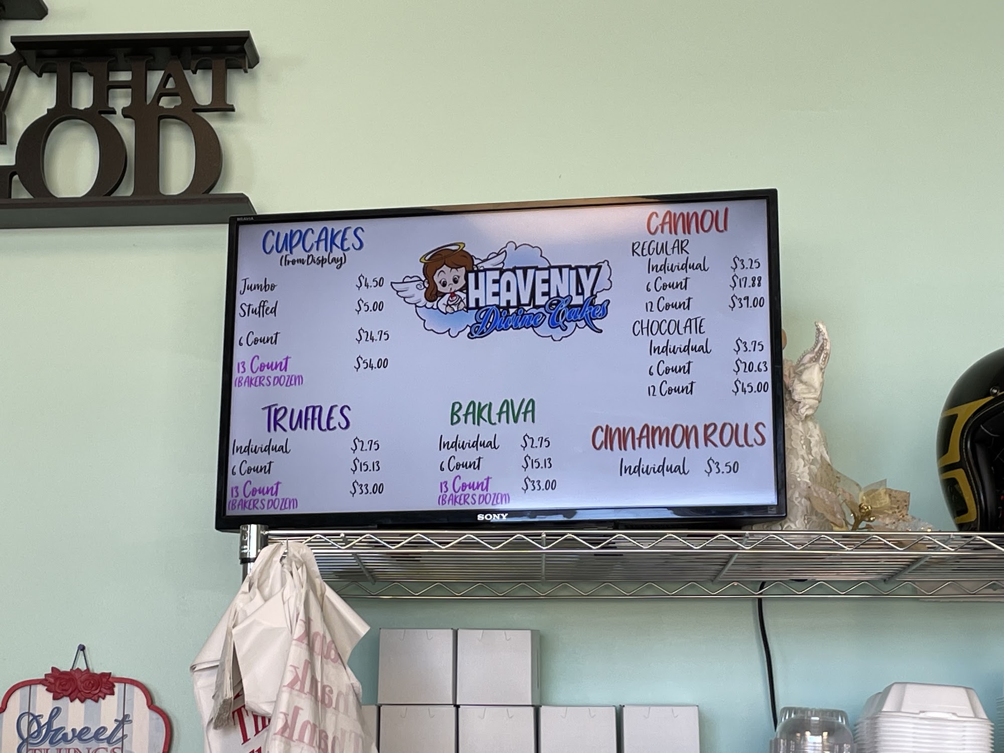 Heavenly Divine Cakes Menu