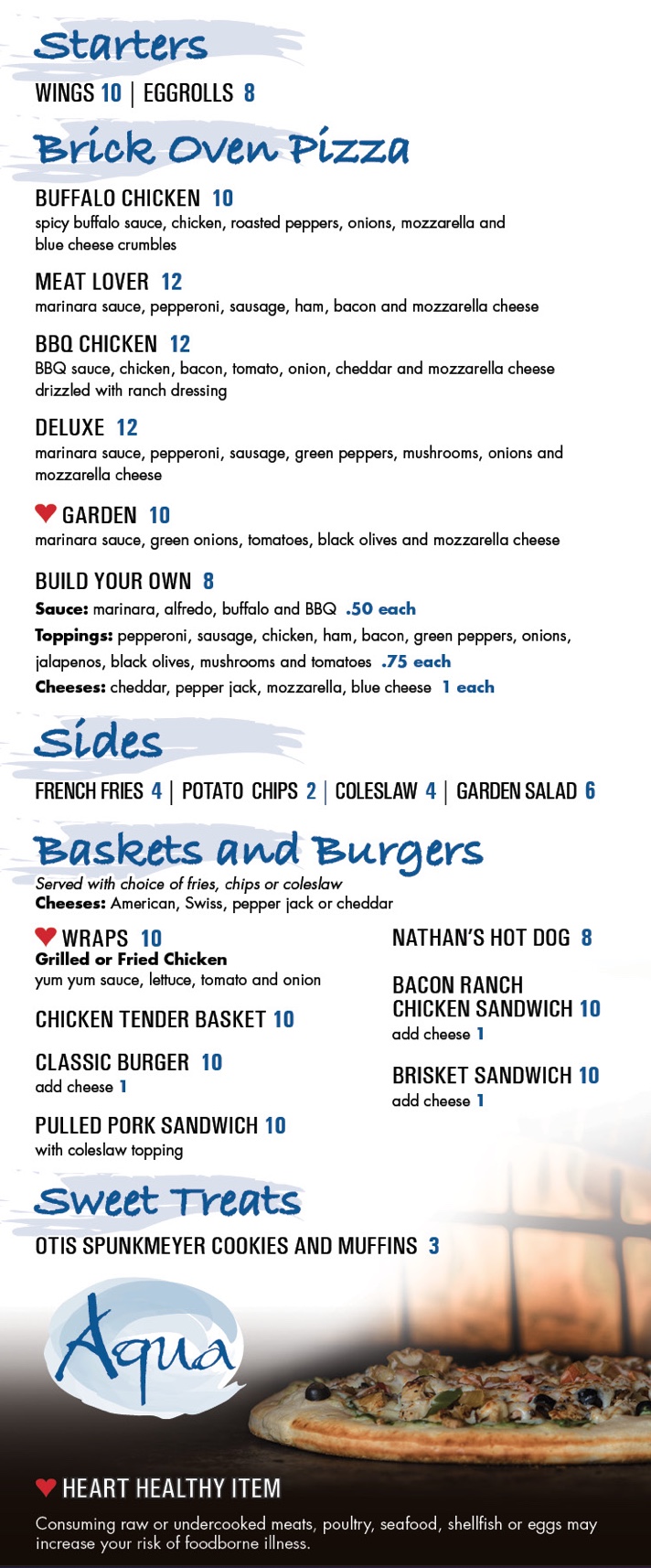 Agua Bar and Grill Menu