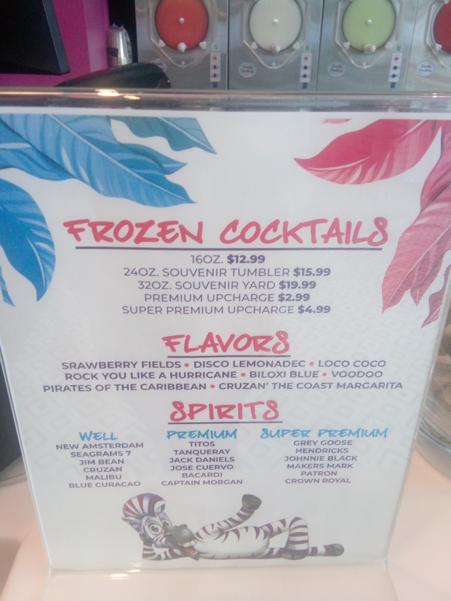 Purple Zebra at Harrah's Gulf Coast Menu