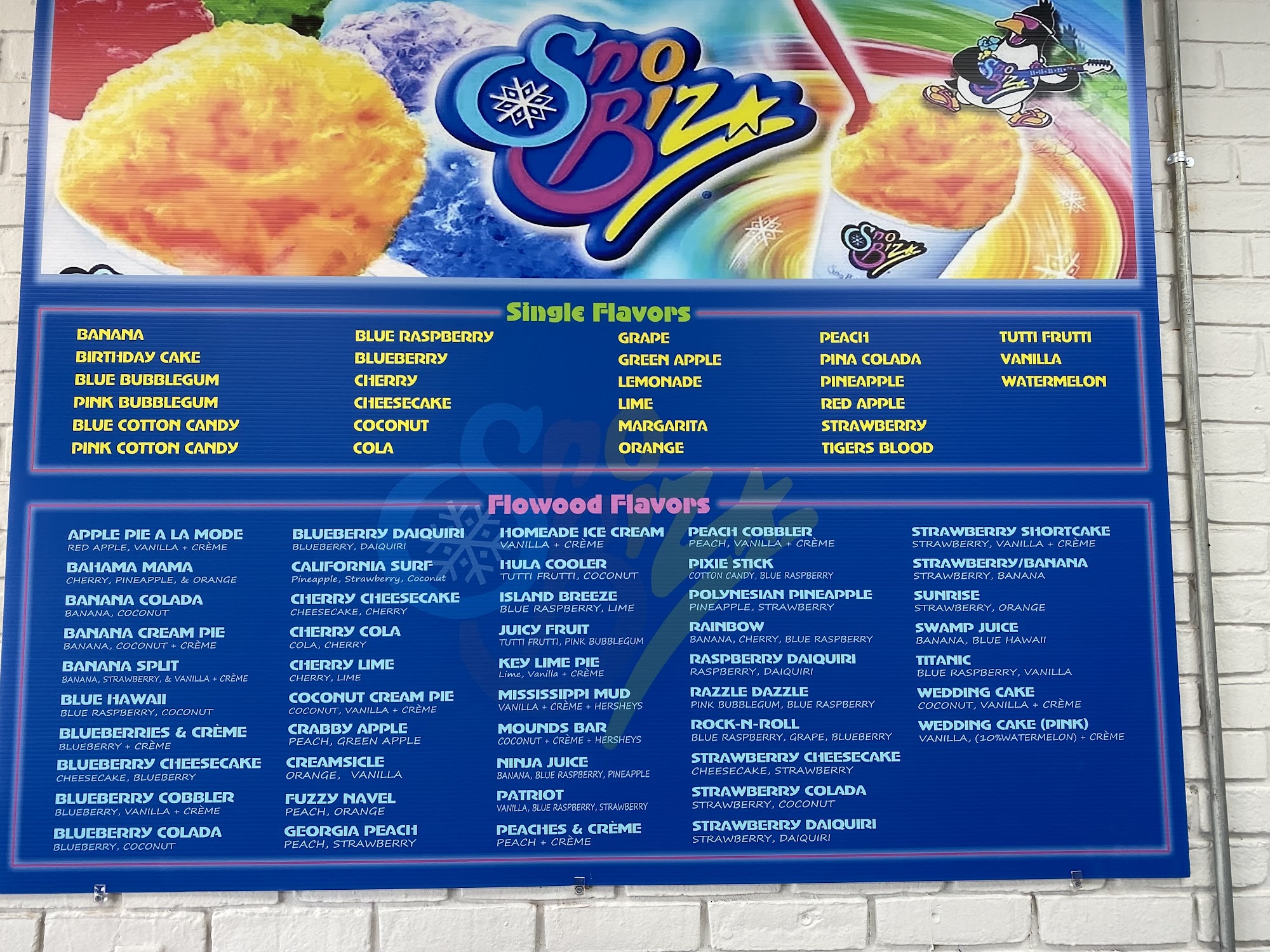 SnoBiz232 Menu