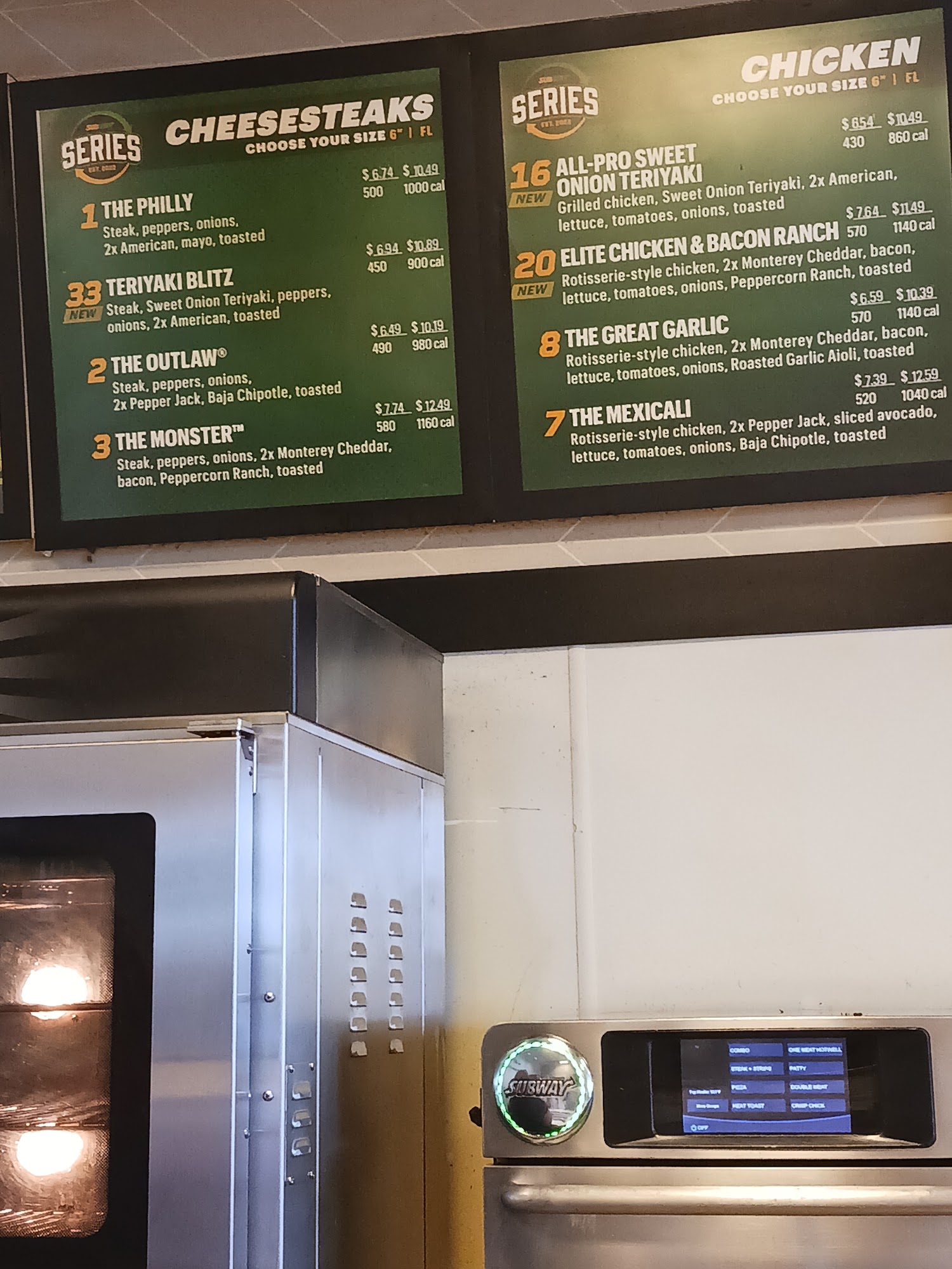 Subway Menu