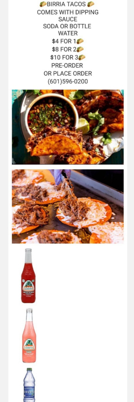 La’Birria Taco’s Menu