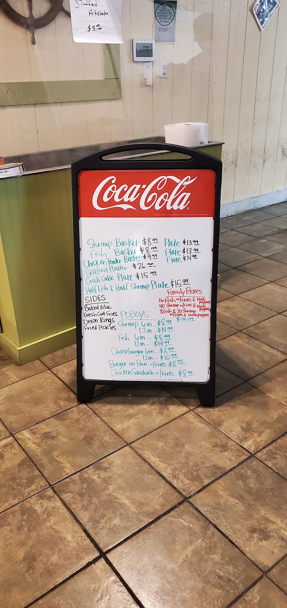 B's Place Seafood Restaurant & Market Menu