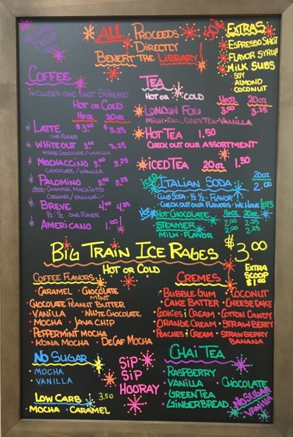 Library Coffee Bar Menu