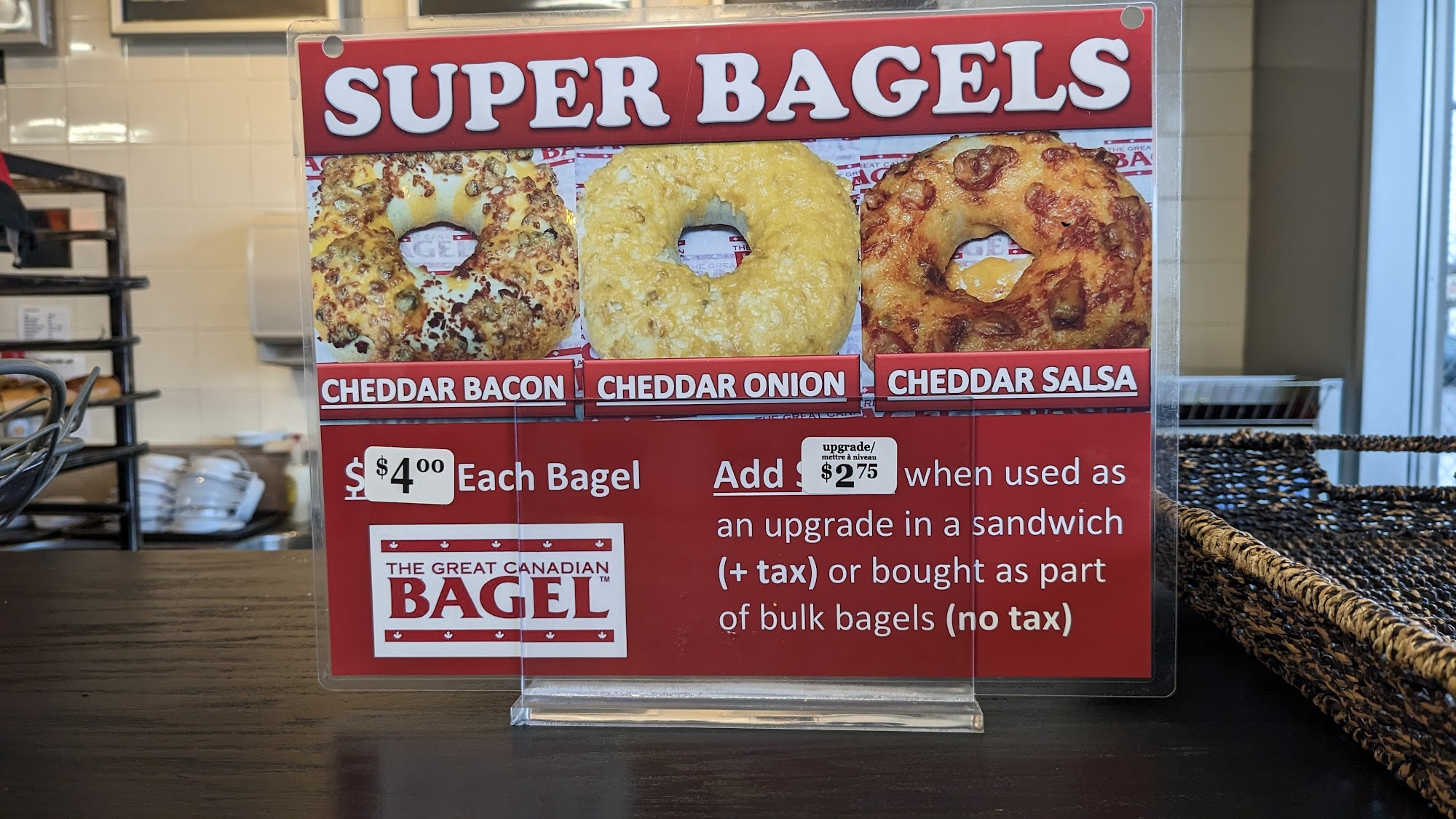 The Great Canadian Bagel Menu