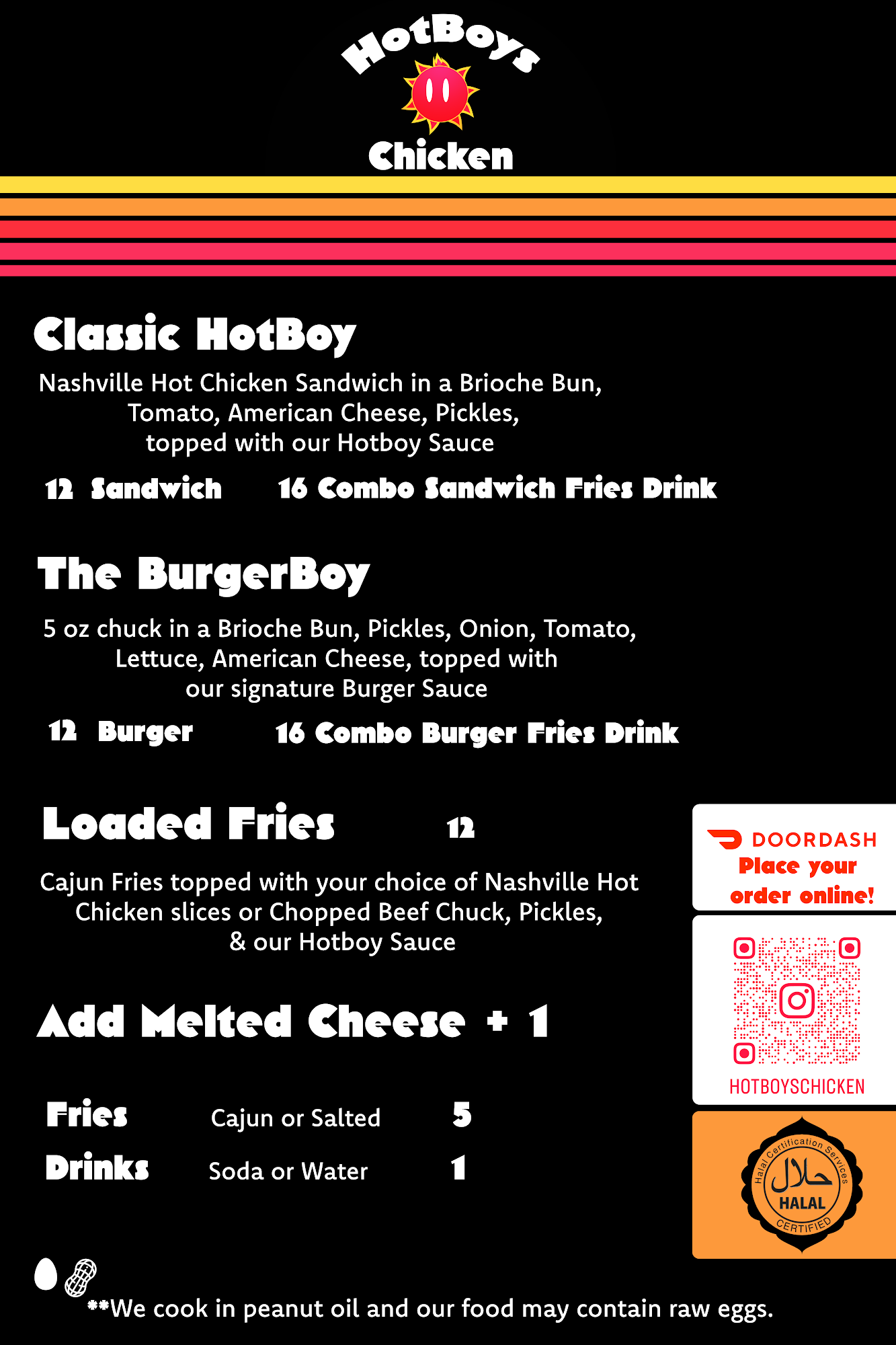 Hotboys Chicken Menu